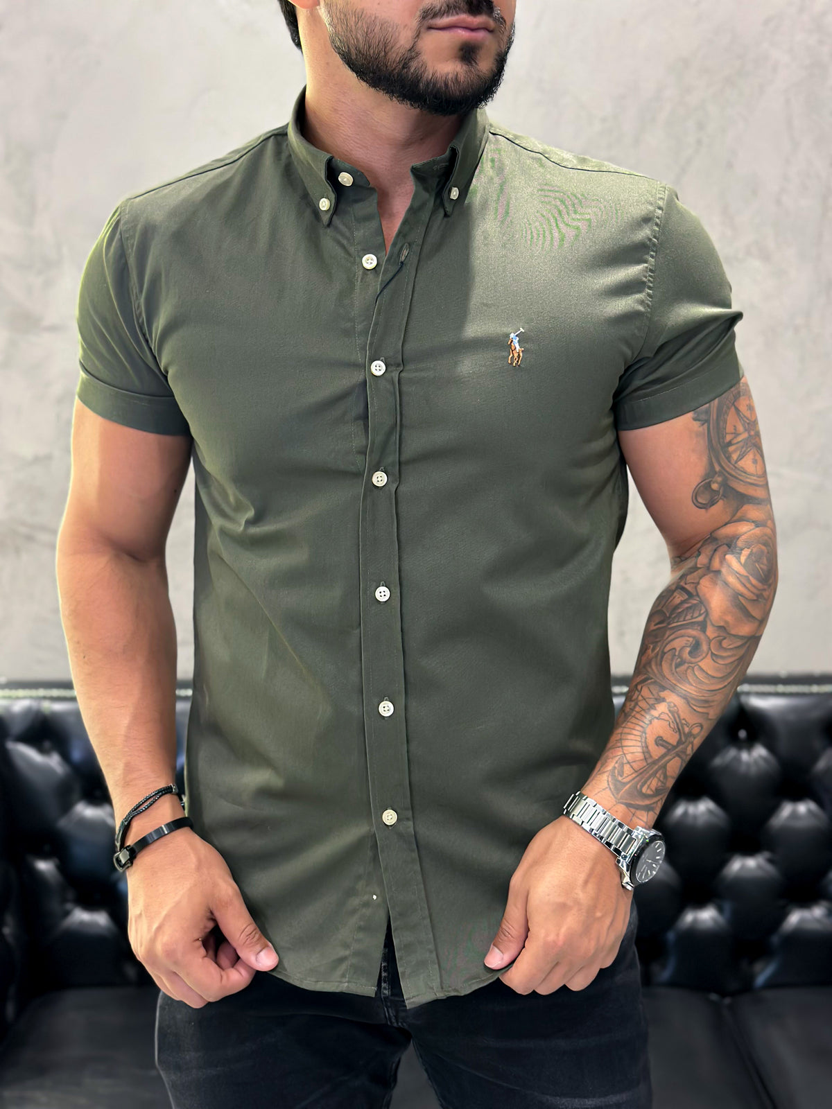 Camisa Ralph Lauren M/Curta Verde