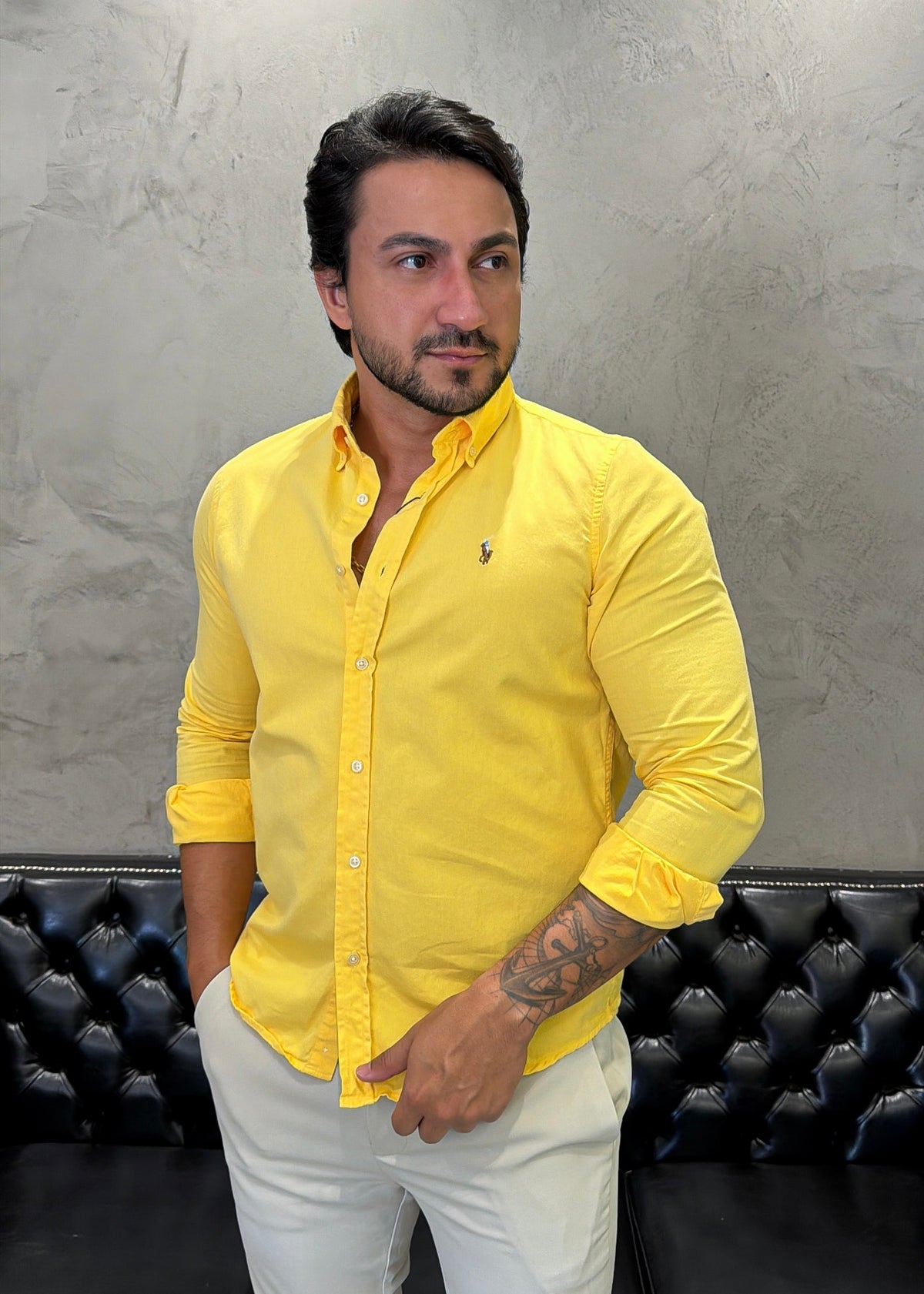 Camisa Ralph Lauren Sarja M/L Amarelo