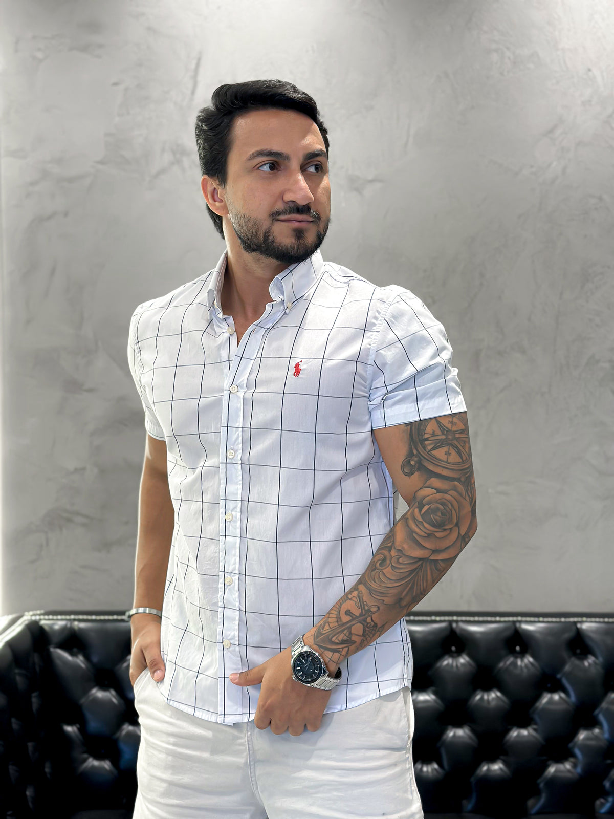 Camisa Ralph Lauren M/Curta Xadrez