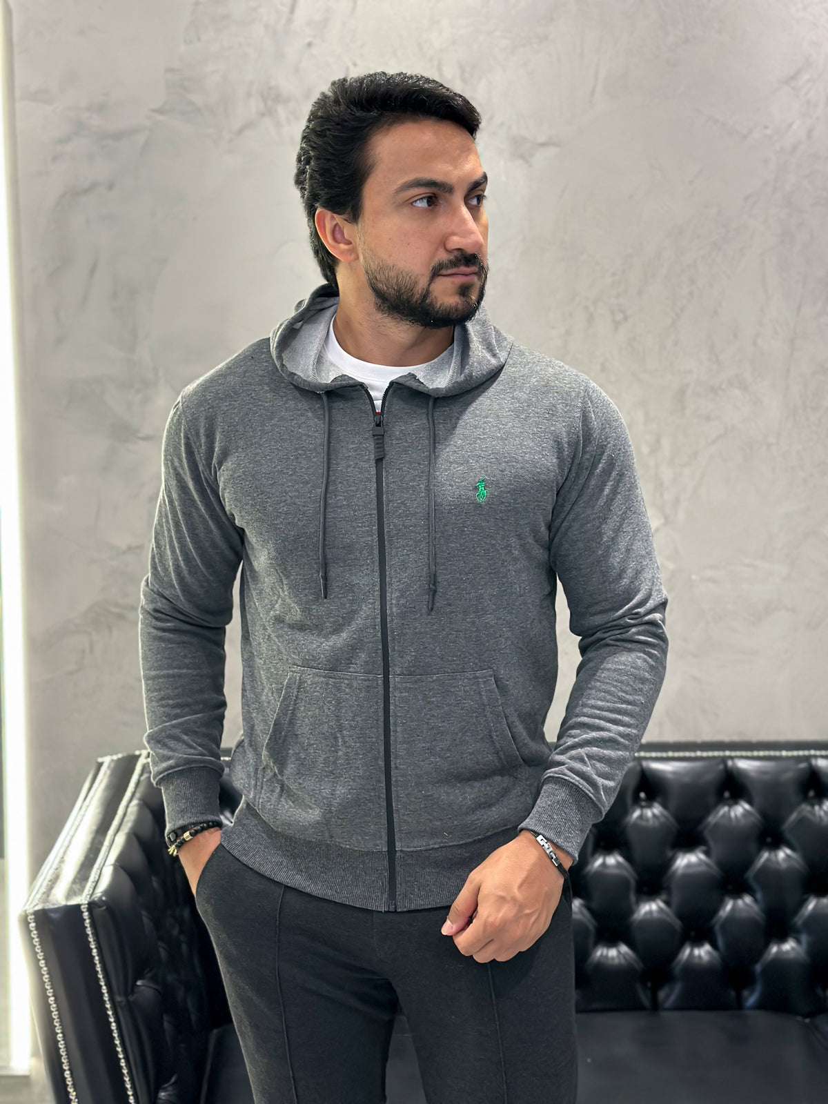 Moletom Ralph Lauren Zíper chumbo