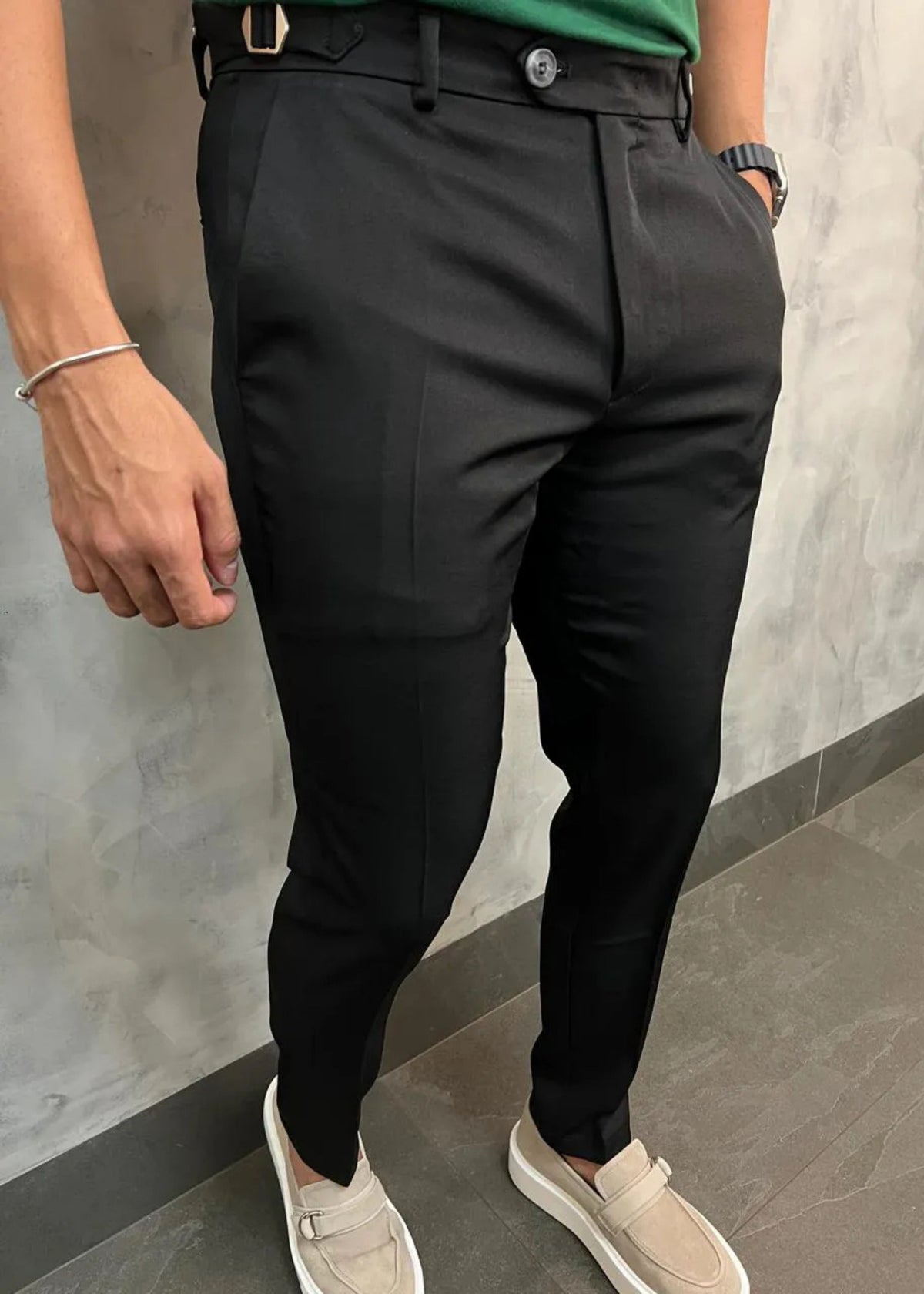 Calça Alfaiataria DL67 com Ajuste Lateral Preta