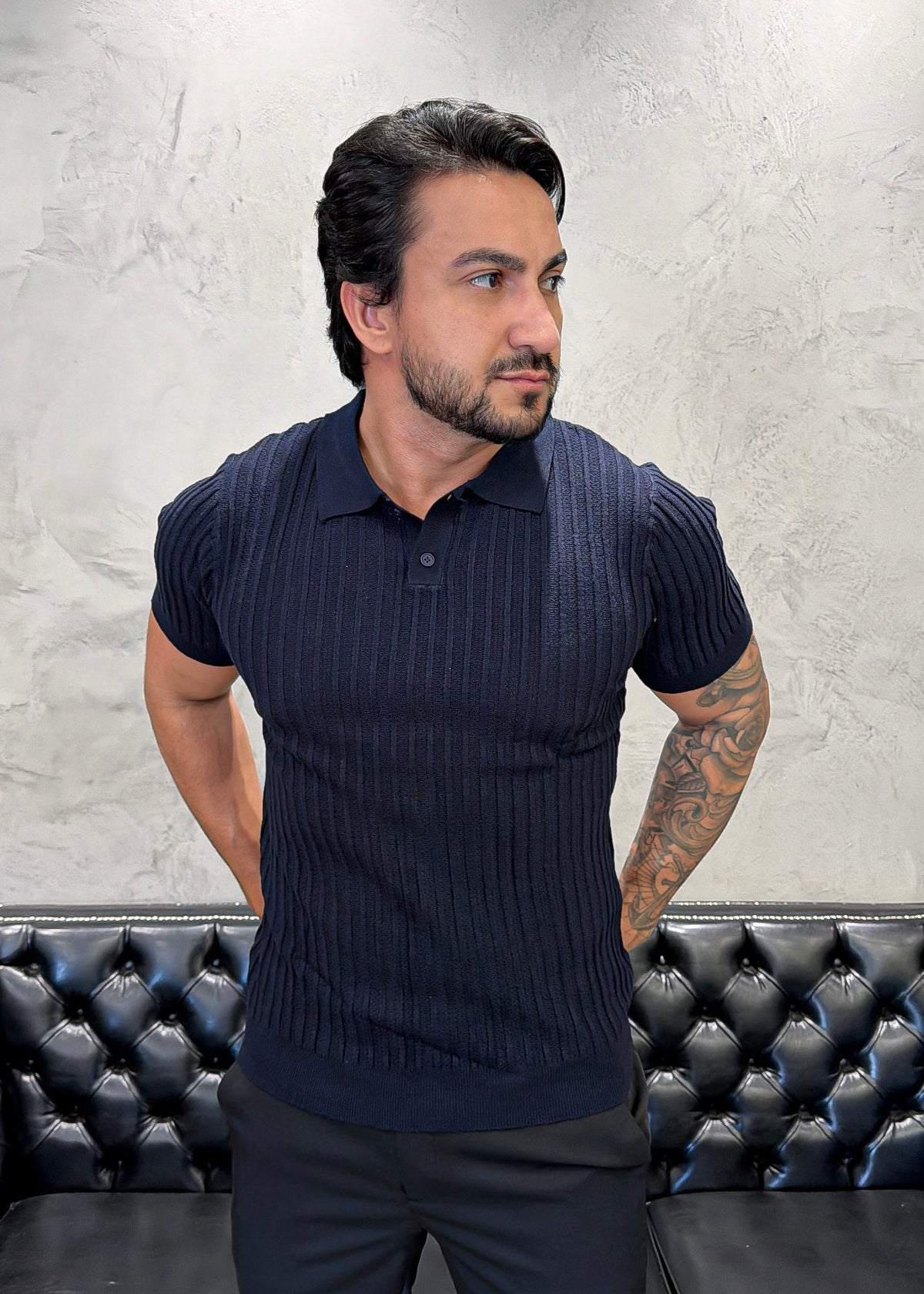 Polo Tricot Luxo Marinho