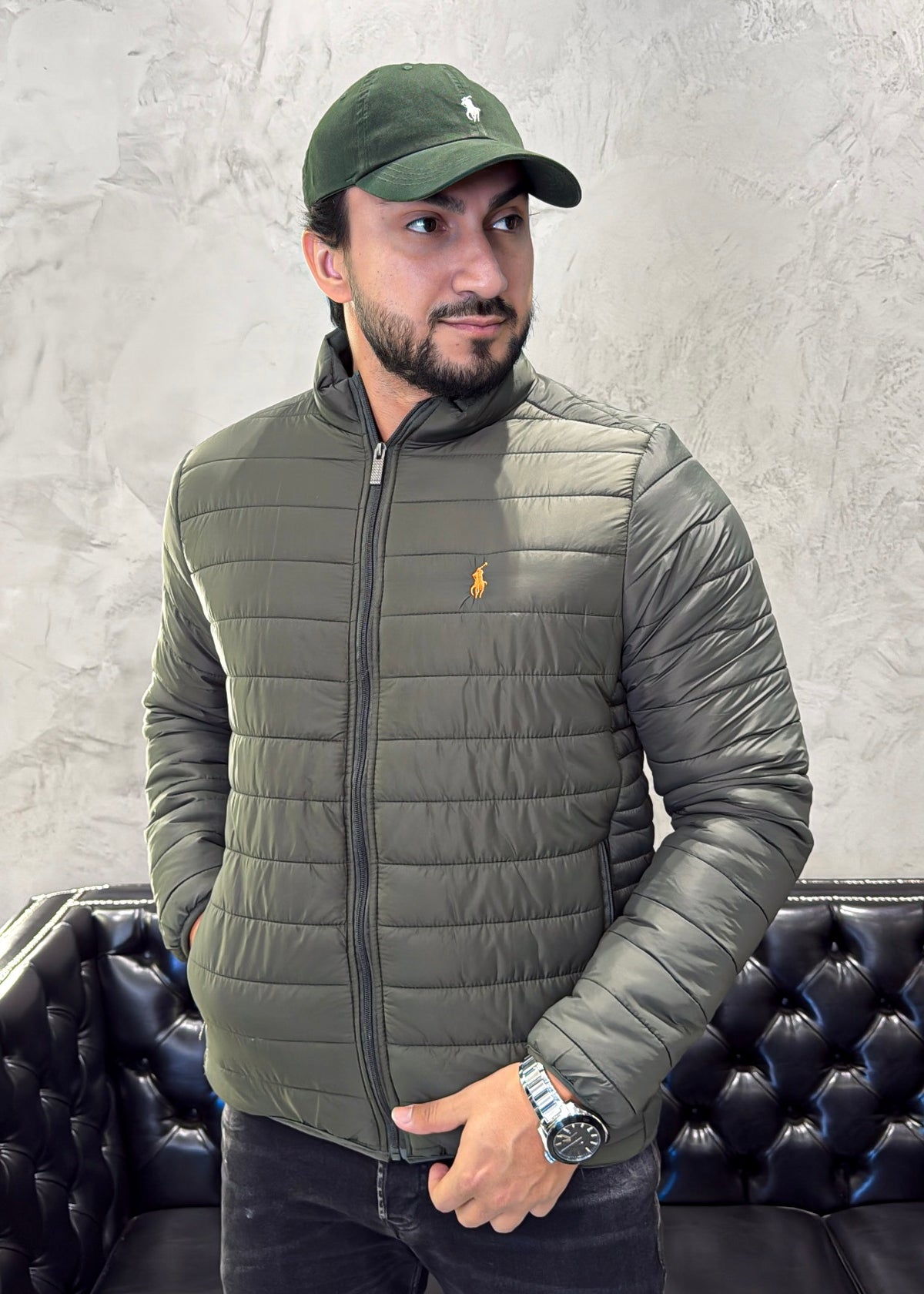 Jaqueta Puffer Ralph Lauren Verde Militar