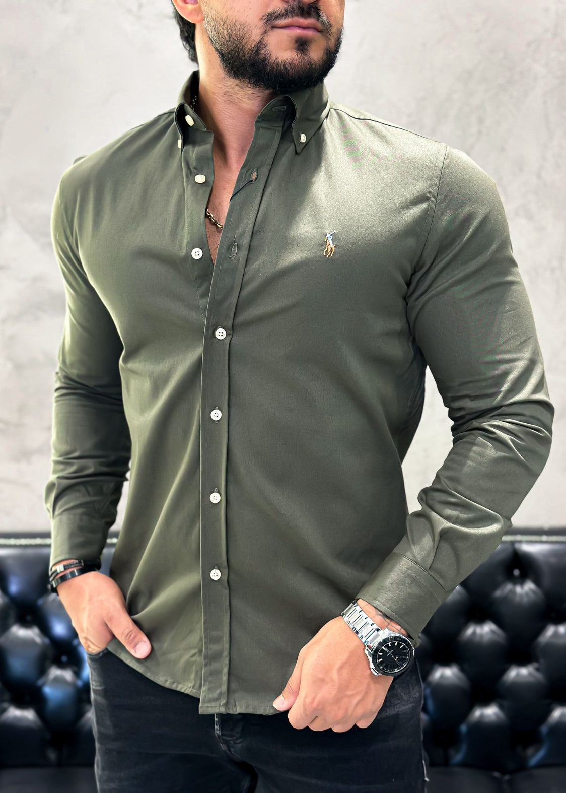 Camisa Ralph Lauren M/L Verde