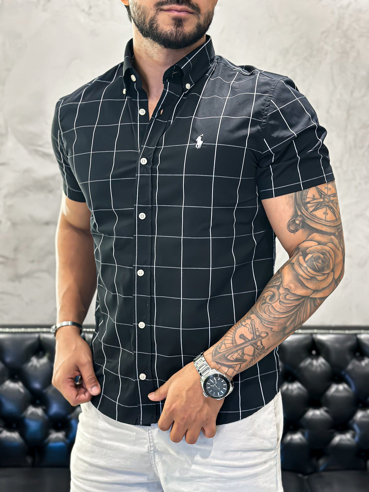 Camisa Ralph Lauren M/Curta Xadrez