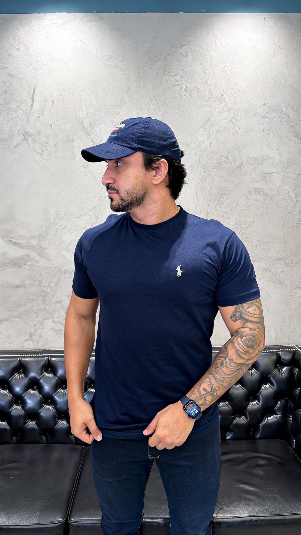 T-Shirt Basic Ralph Lauren Marinho