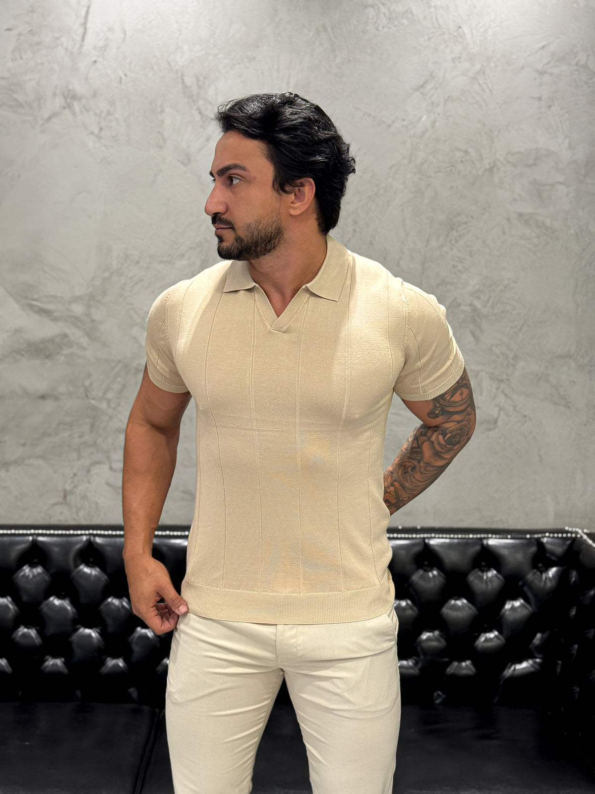 Polo Tricot Luxo Bege