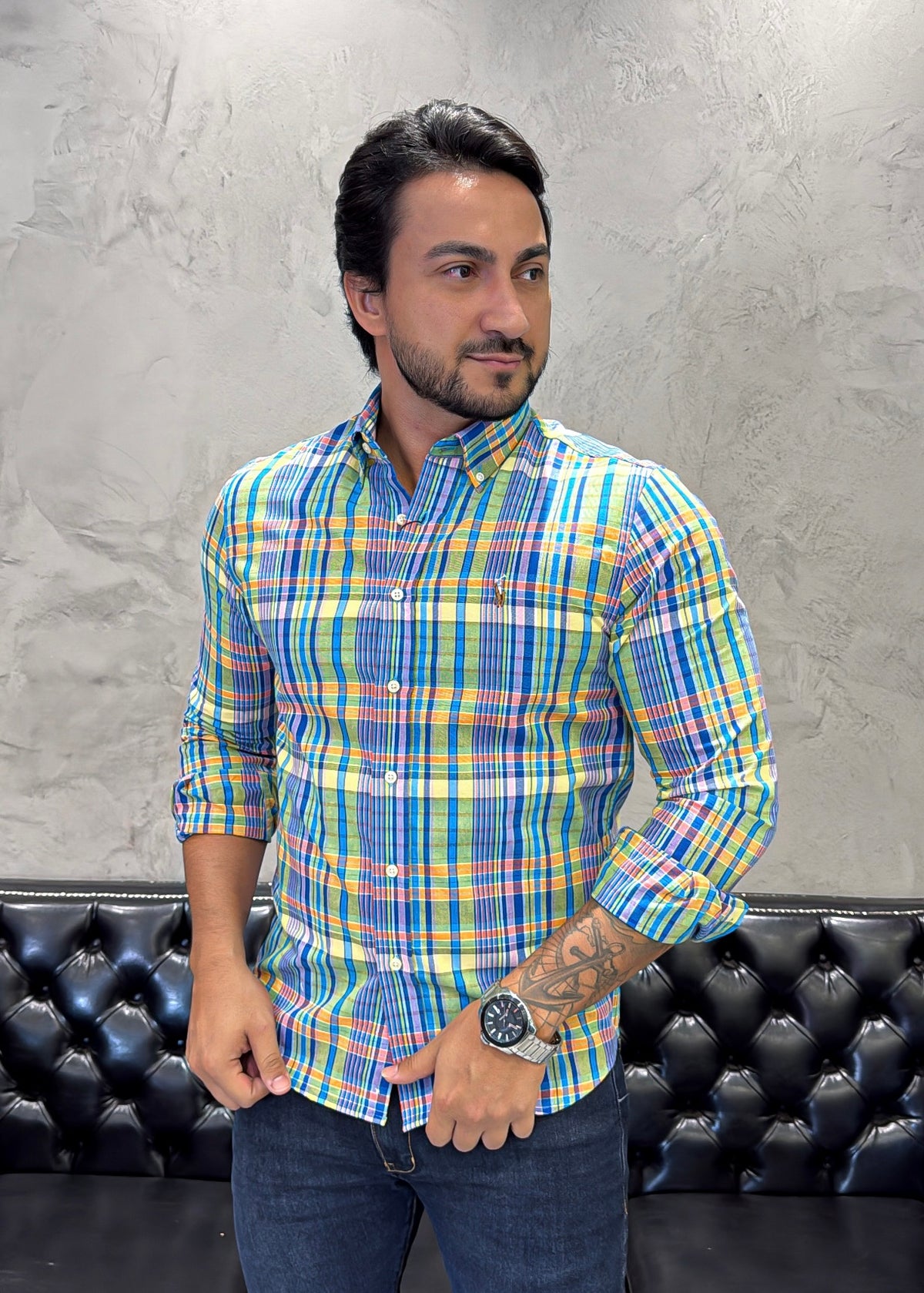 Camisa Ralph Lauren M/L Xadrez Americana