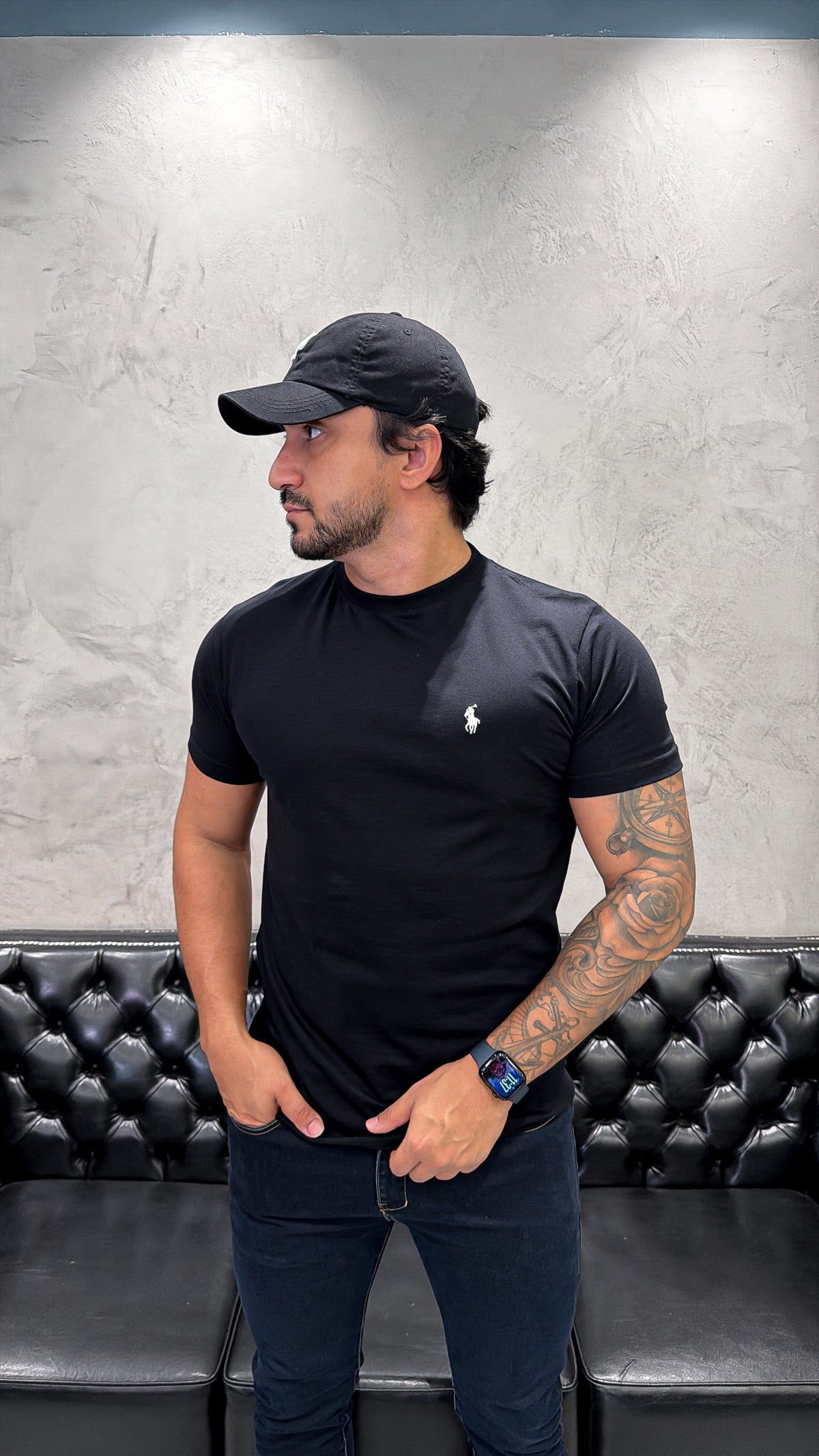 T-Shirt Basic Ralph Lauren Preto