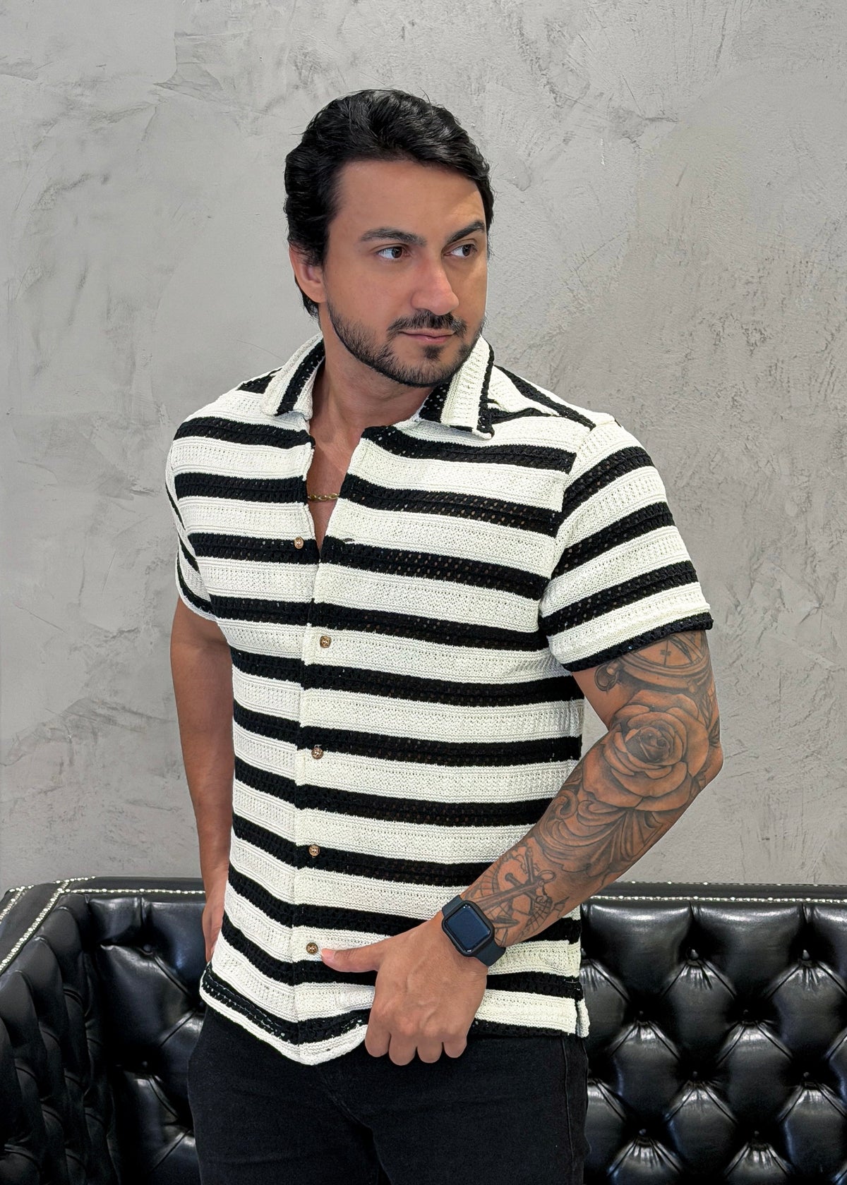 Camisa Resort Tricot Preto