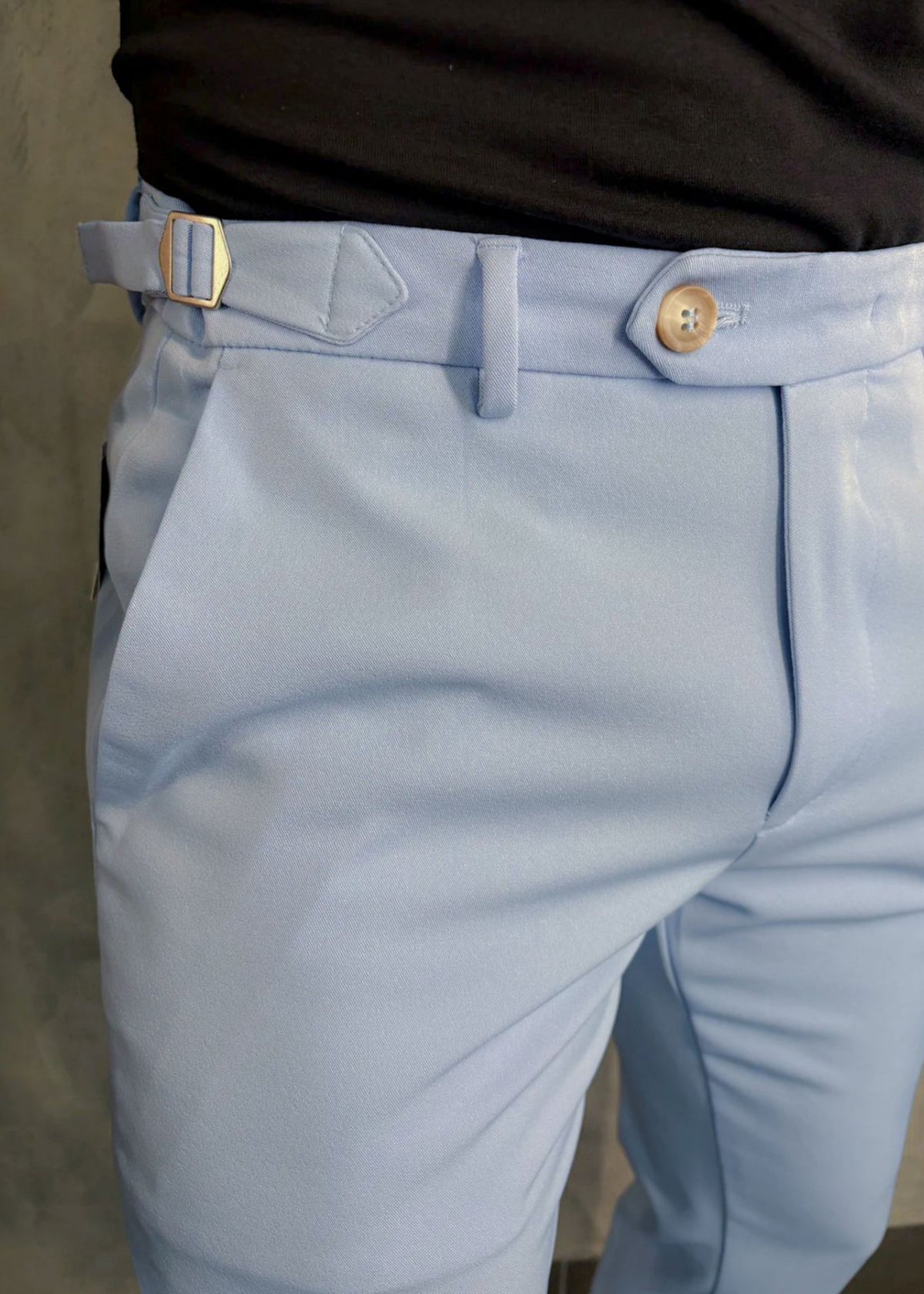 Calça Alfaiataria DL67 com Ajuste Lateral Azul