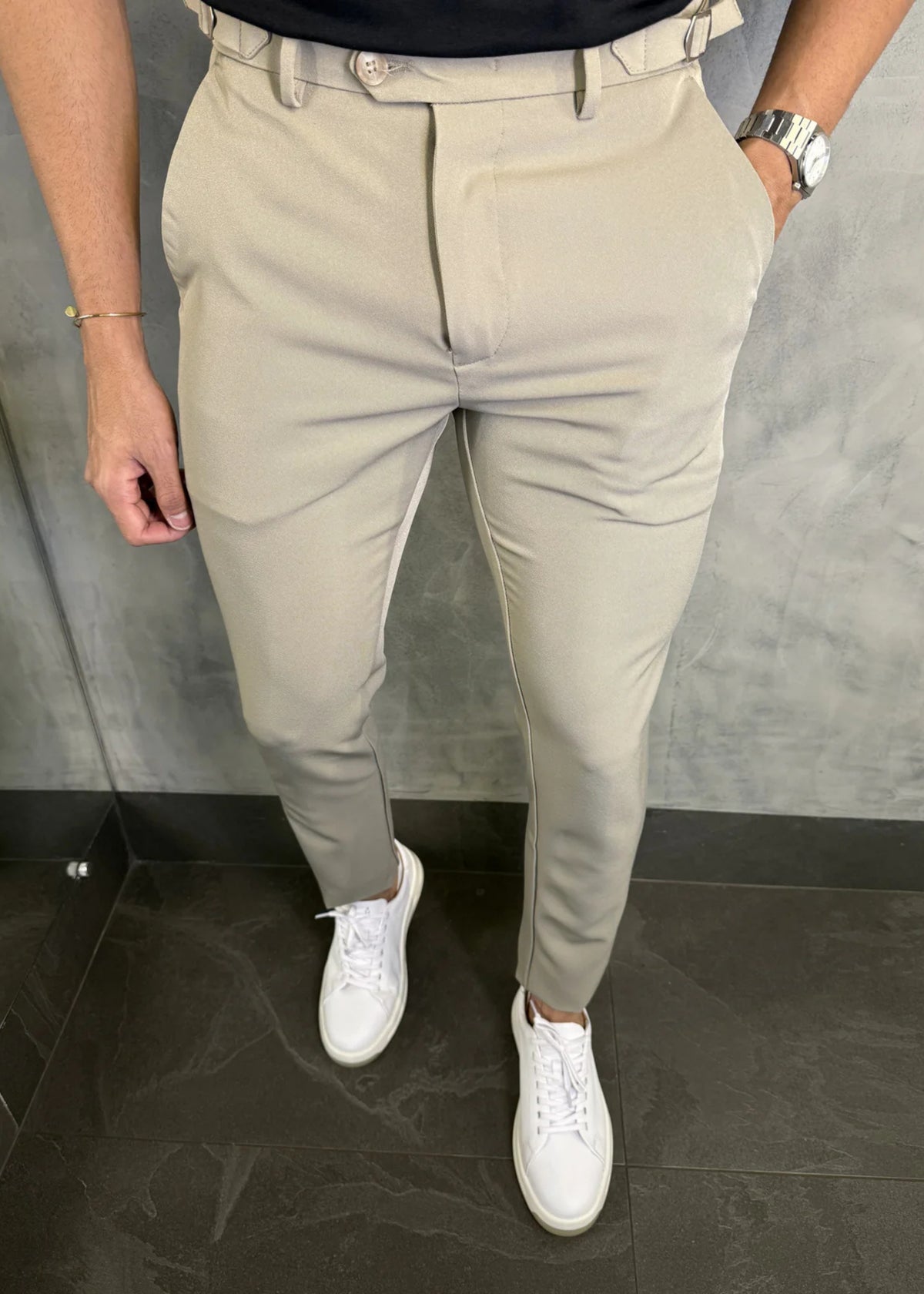 Calça Alfaiataria DL67 com Ajuste Lateral khaki