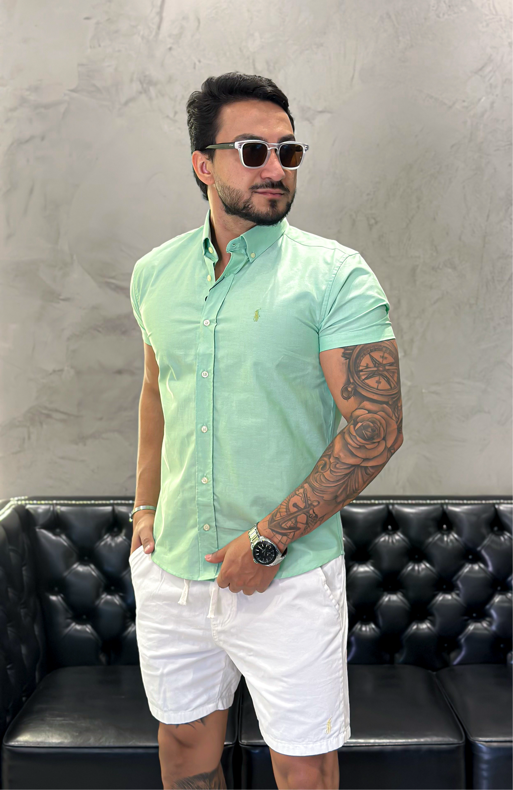 Camisa Ralph Lauren M/Curta Verde