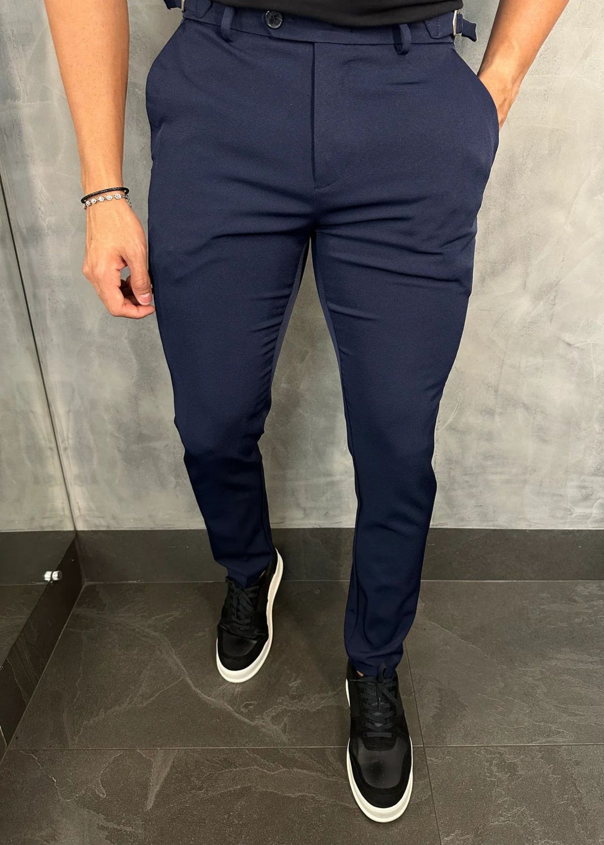 Calça Alfaiataria DL67 com Ajuste Lateral MARINHO