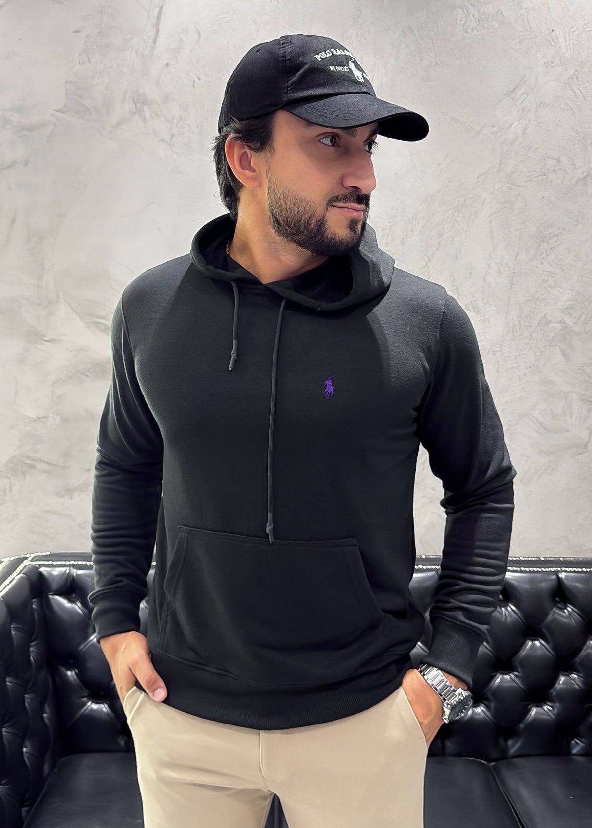 Moletom Canguru Ralph Lauren Preto