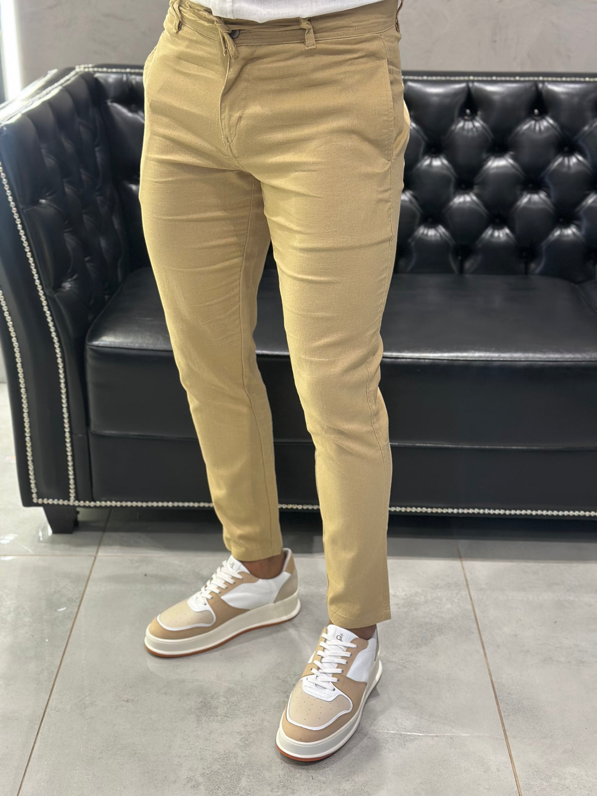 Calça Alf. Linho Bege