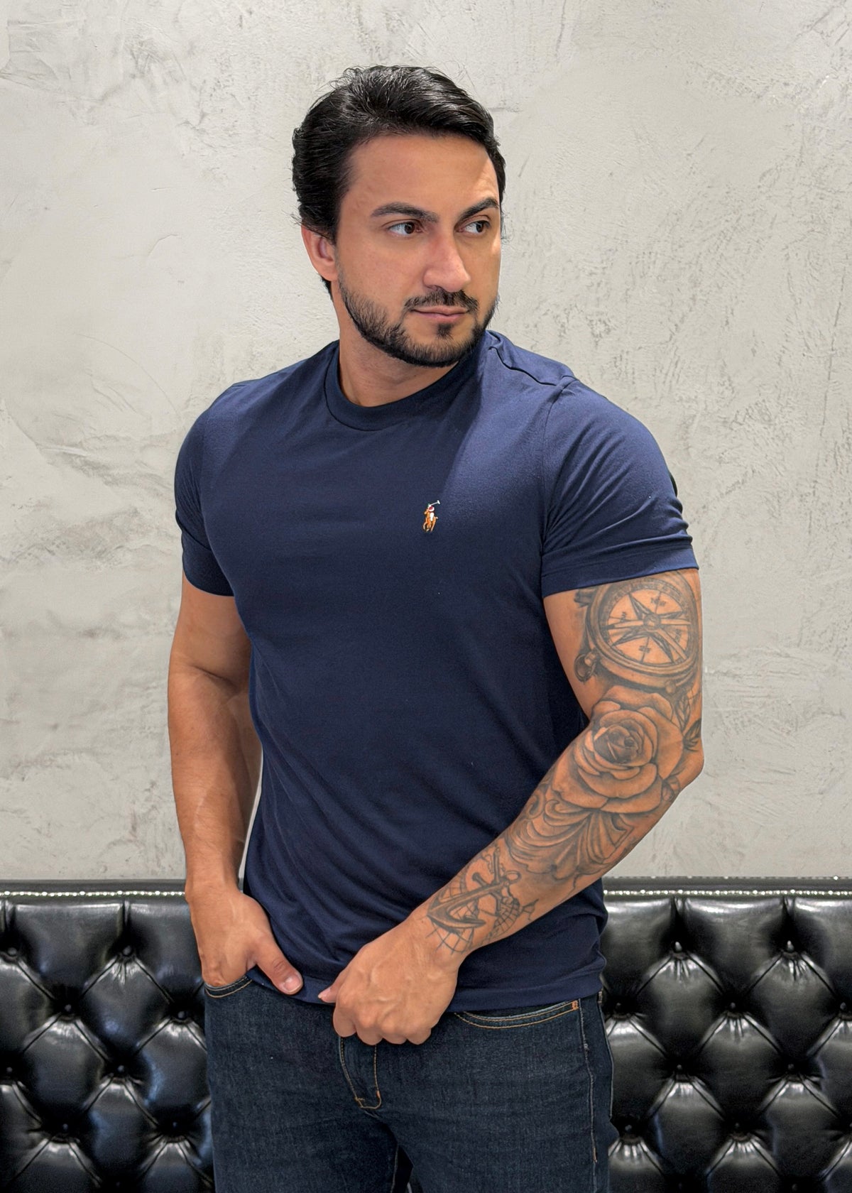 T-Shirt Basic Ralph Lauren Marinho