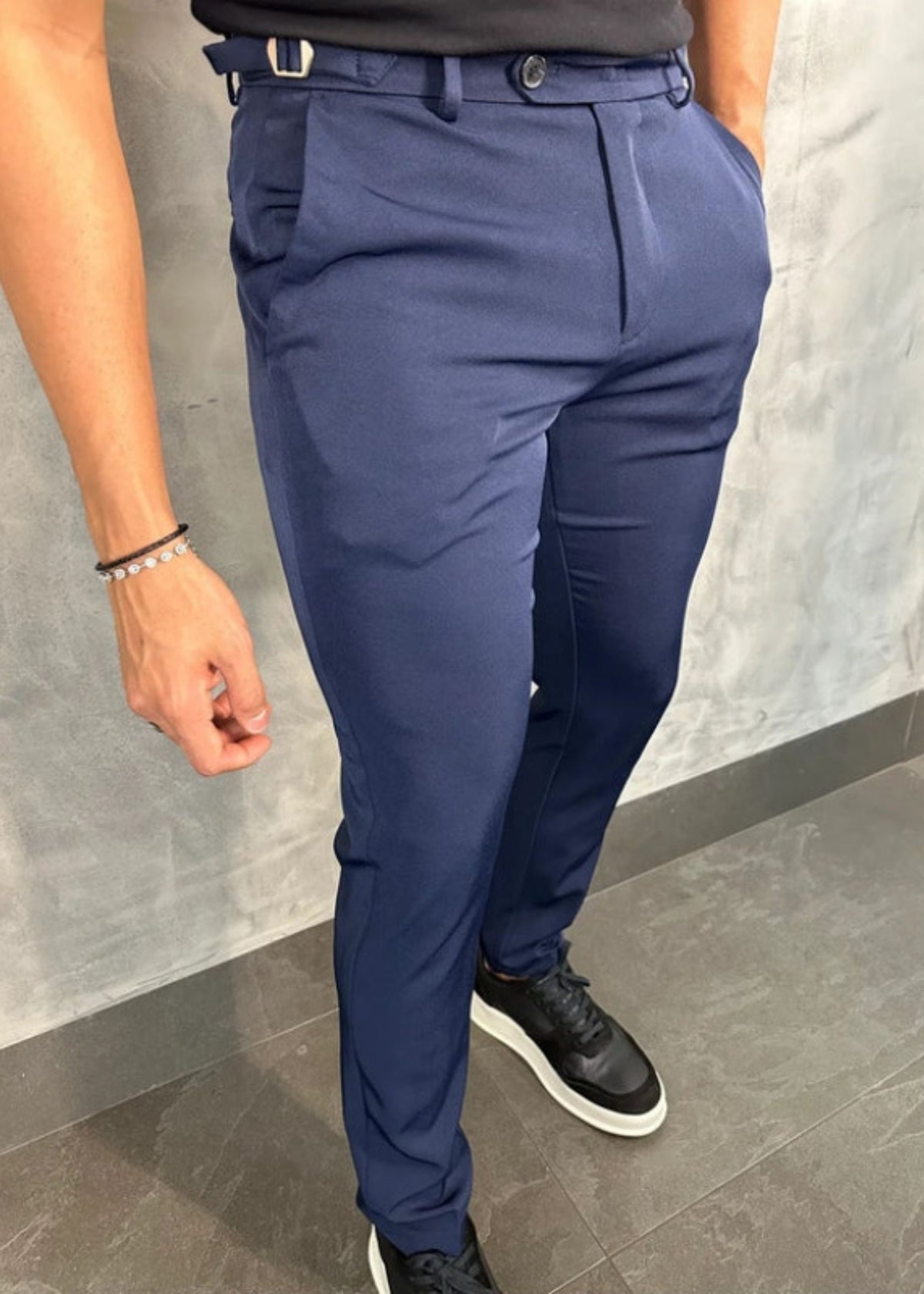 Calça Alfaiataria DL67 com Ajuste Lateral MARINHO