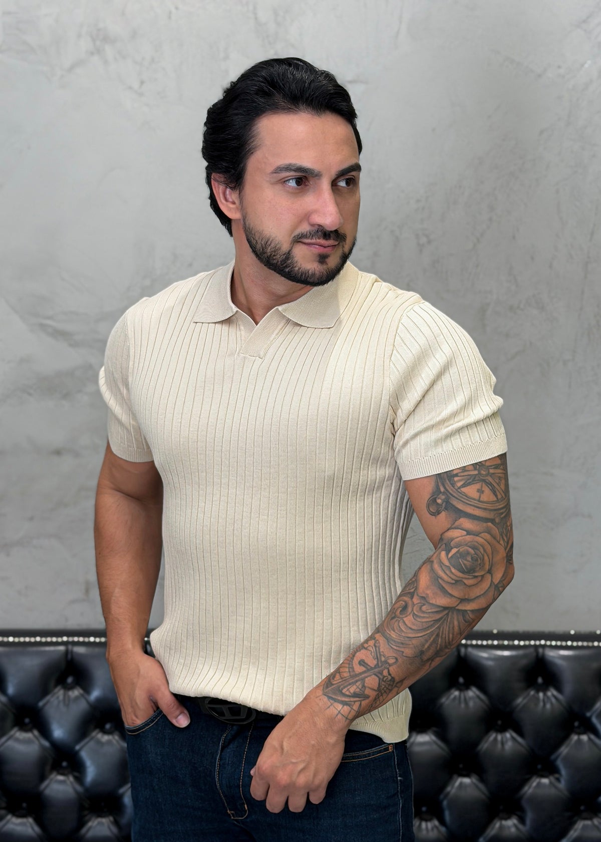 Polo Tricot Luxo Areia