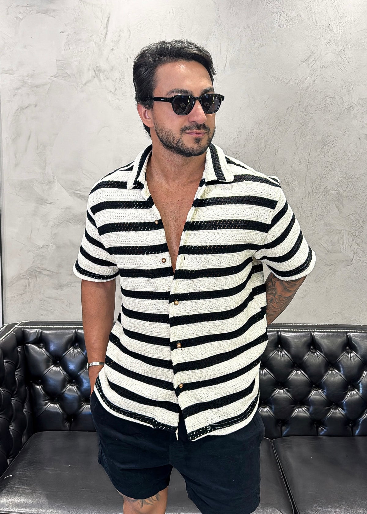 Camisa Resort Tricot Preto