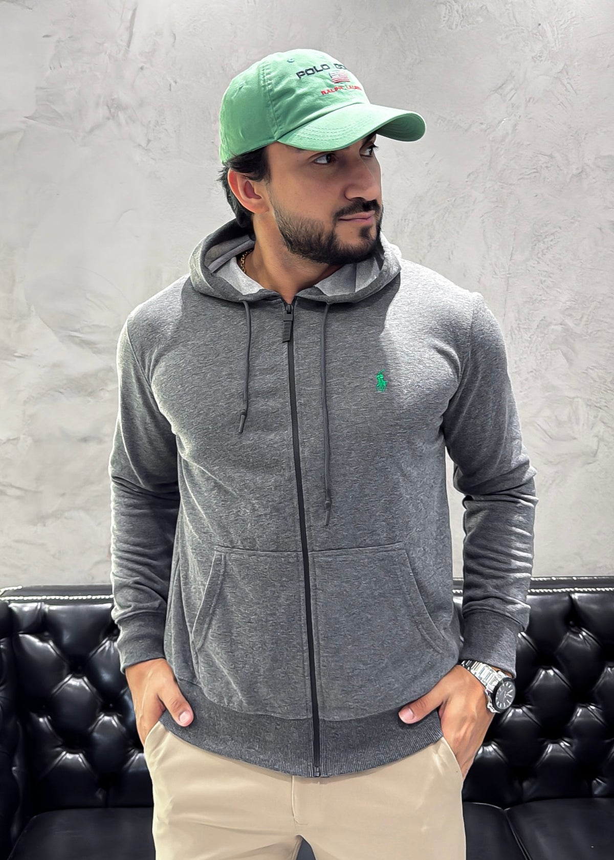 Moletom Ralph Lauren Zíper chumbo