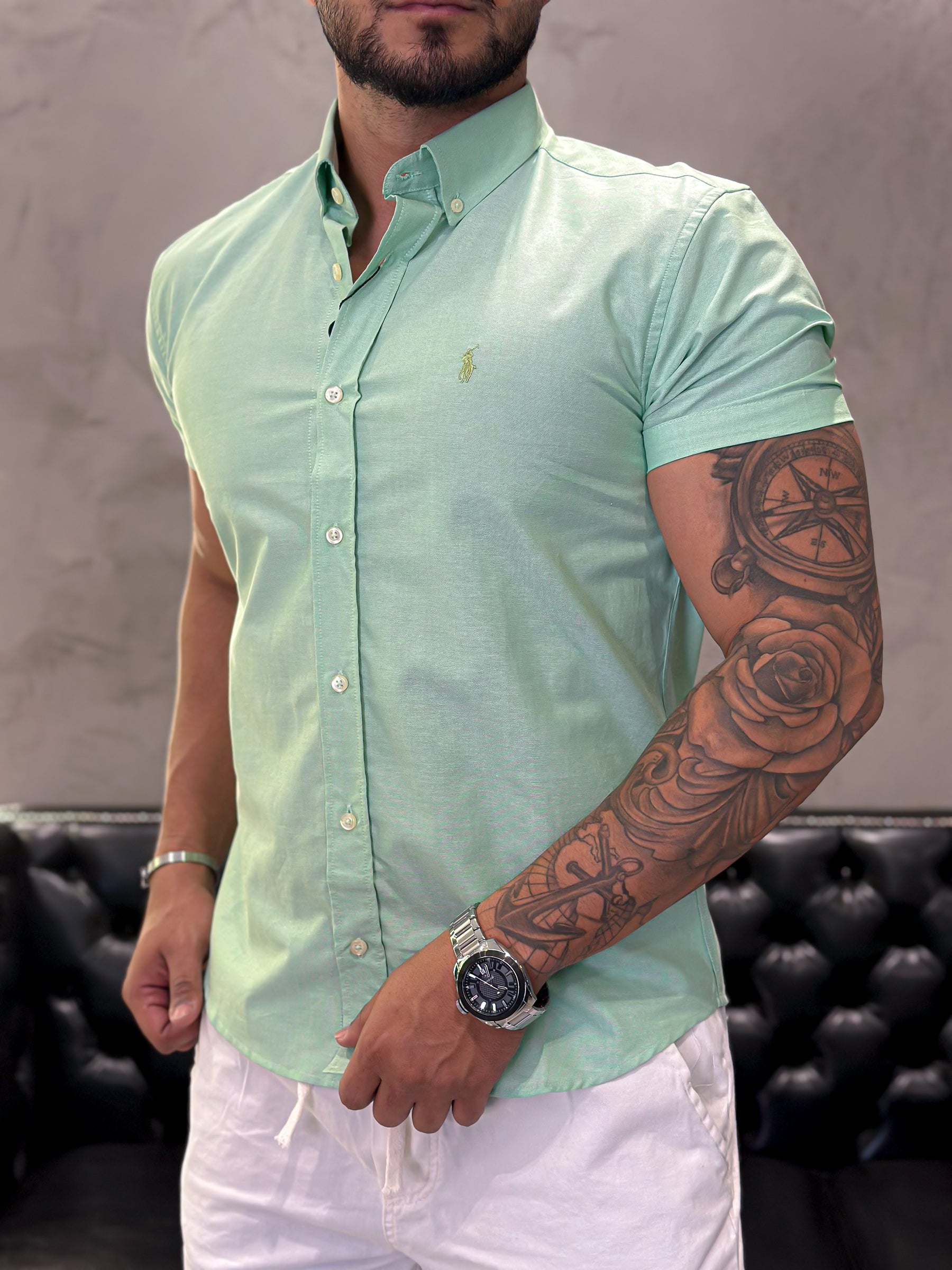 Camisa Ralph Lauren M/Curta Verde