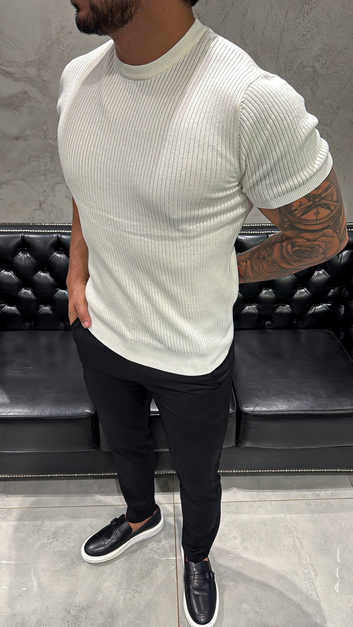 T-Shirt Tricot Luxo Branco