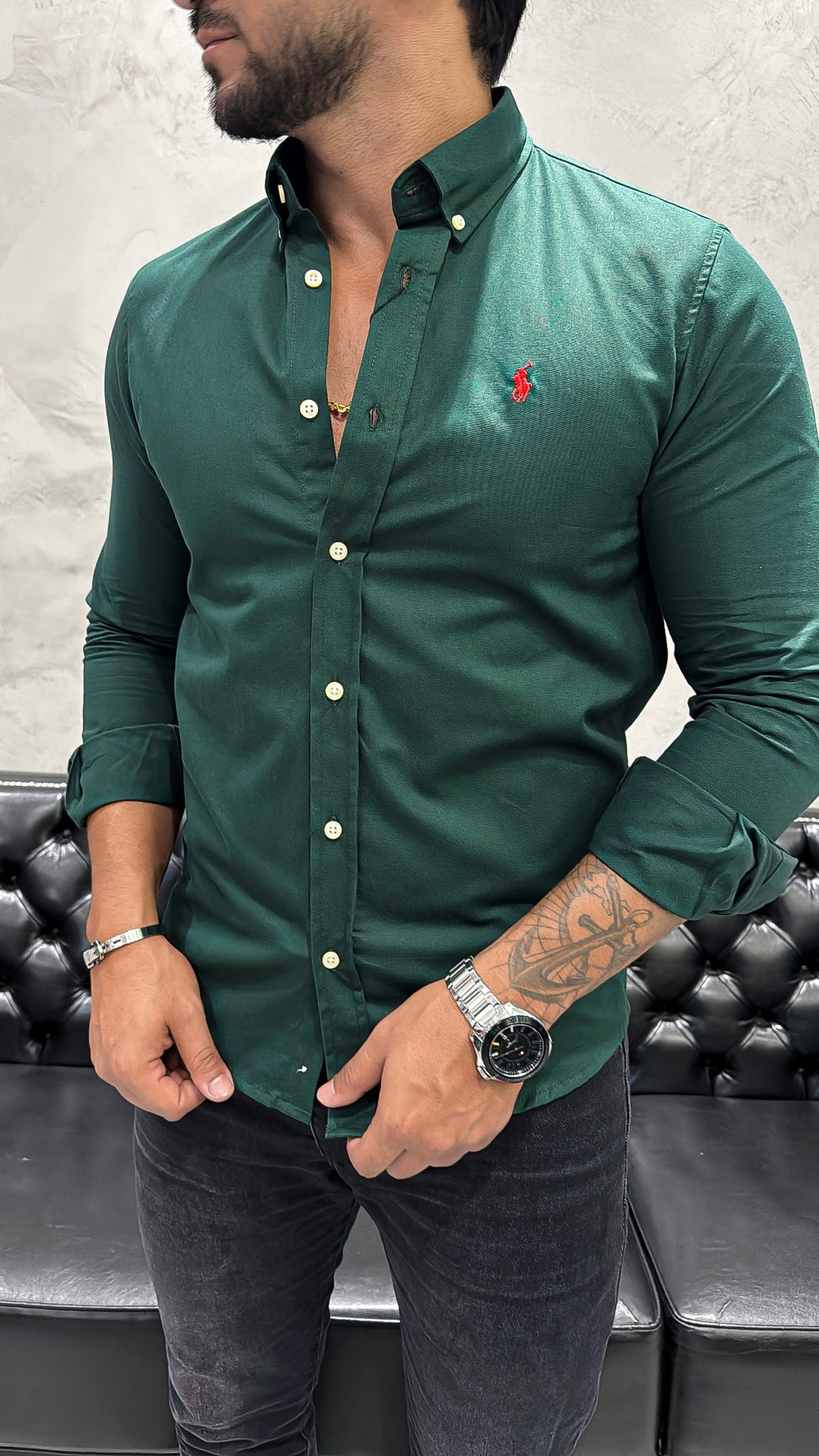 Camisa Ralph Lauren M/L Verde