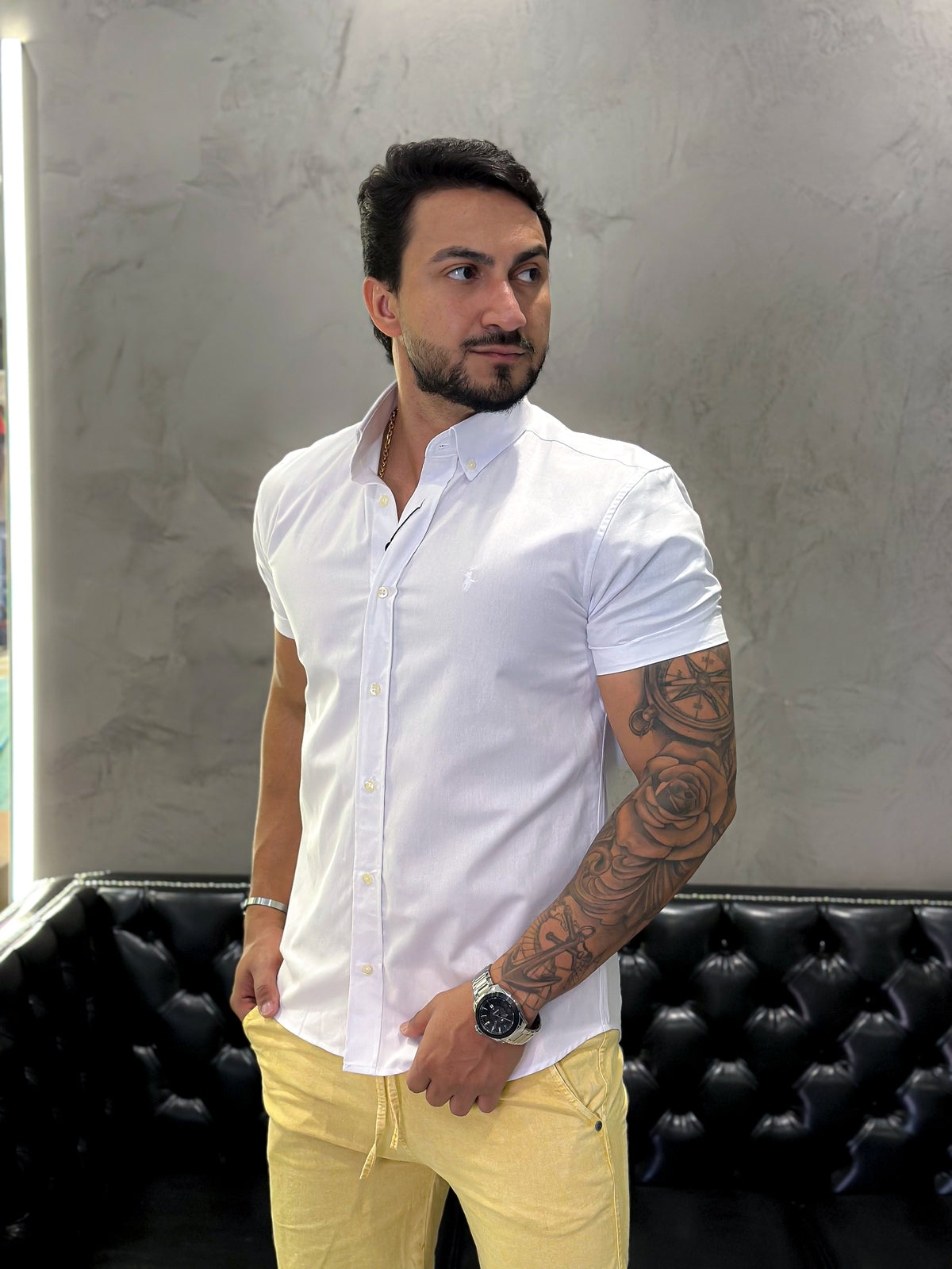 Camisa Ralph Lauren M/Curta Branco