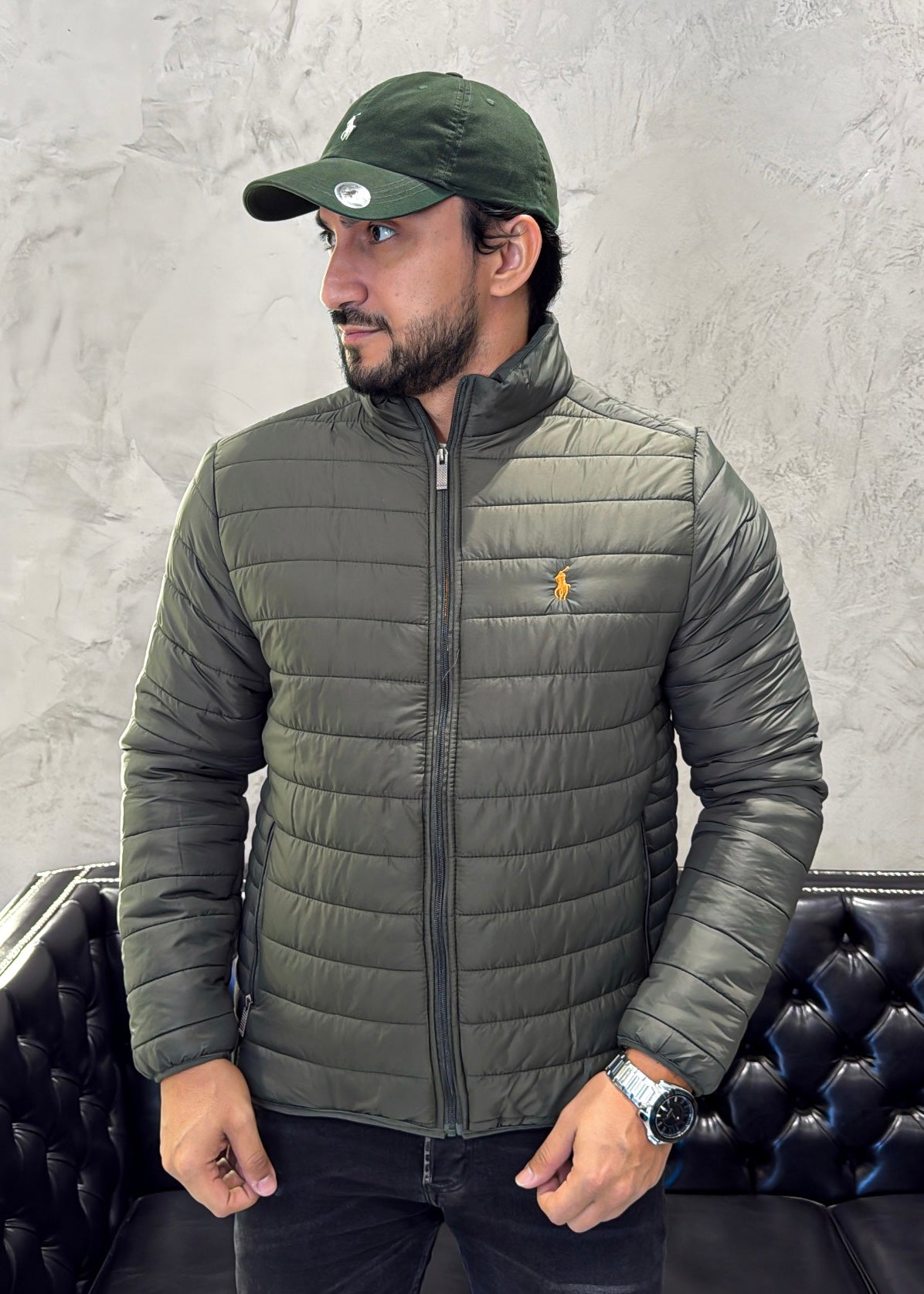 Jaqueta Puffer Ralph Lauren Verde Militar