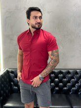 Camisa M/Curta Super Slim  Bordo