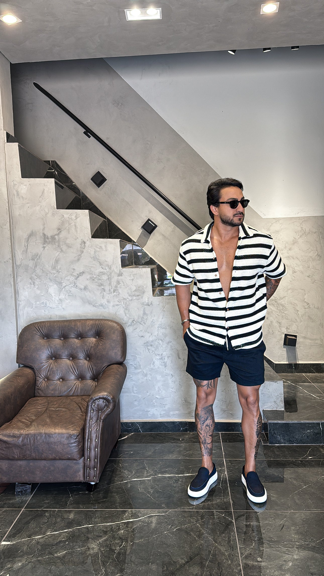 Camisa Resort Tricot Preto