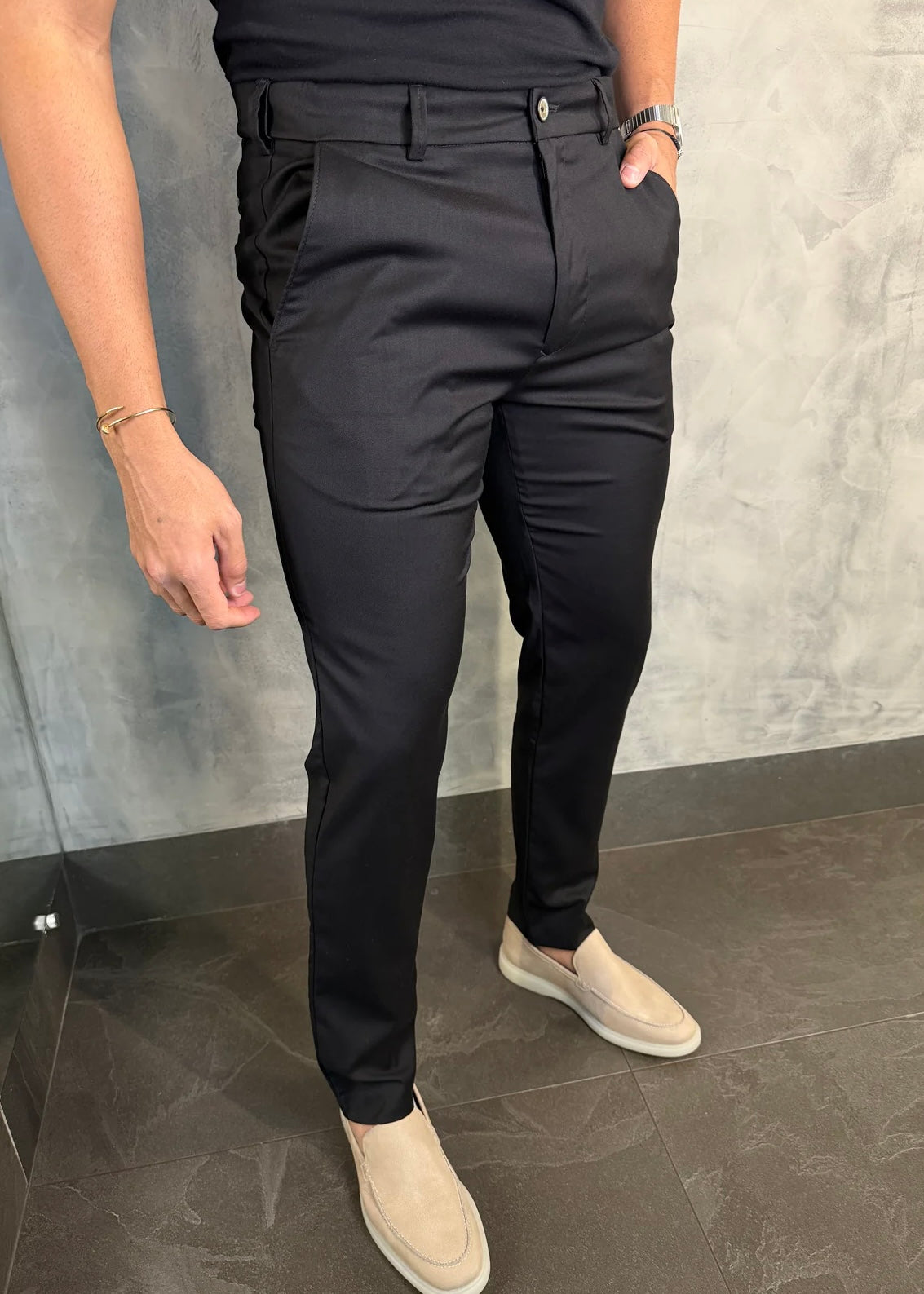 Calça Alfaiataria Cintura Elástica Preto