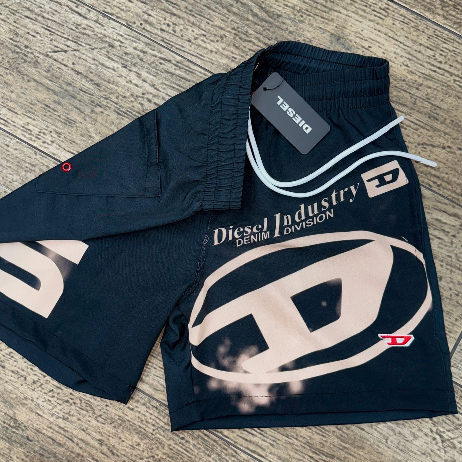 Short Diesel Estampado Preto