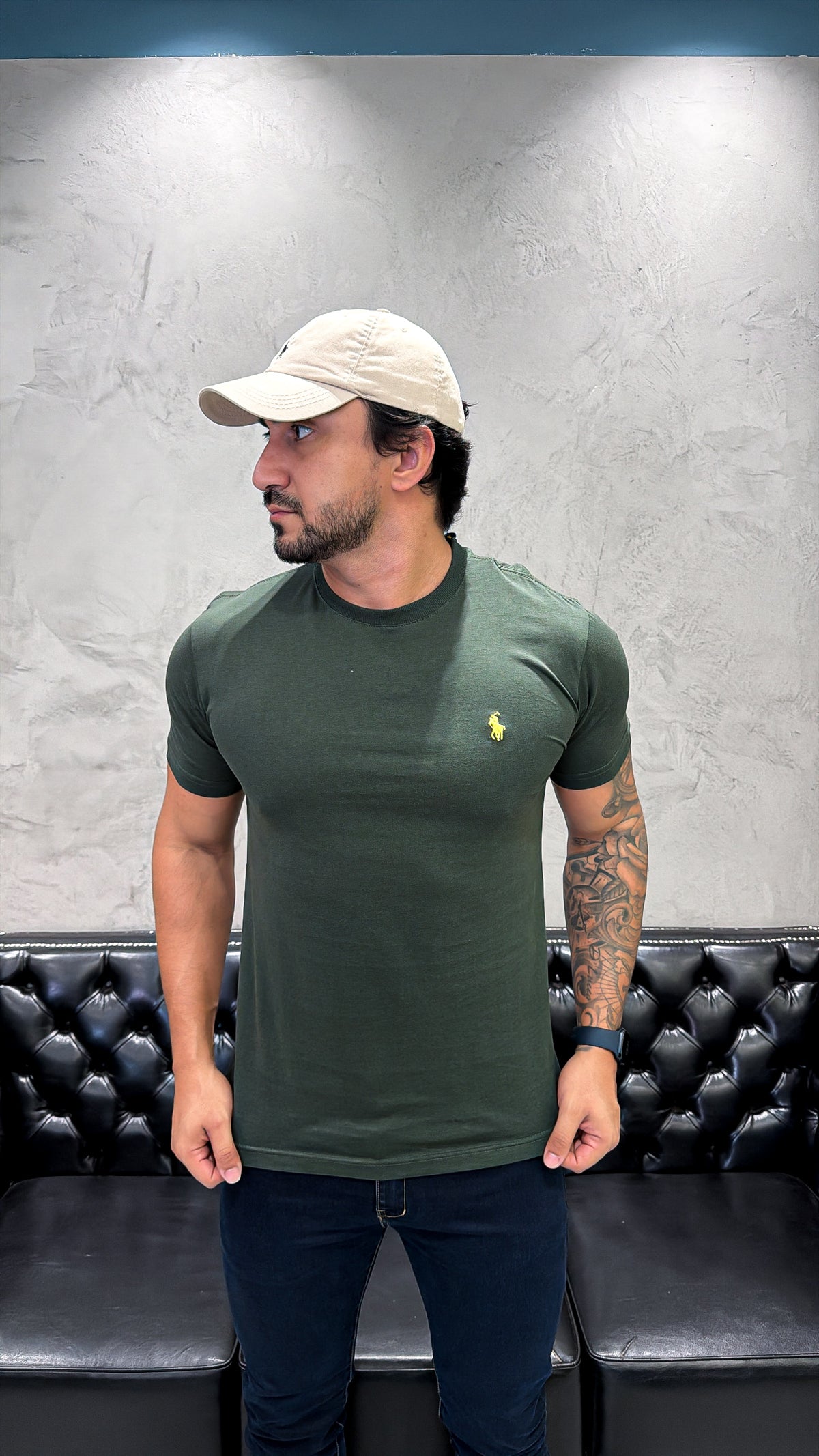 T-Shirt Basic Ralph Lauren Musgo