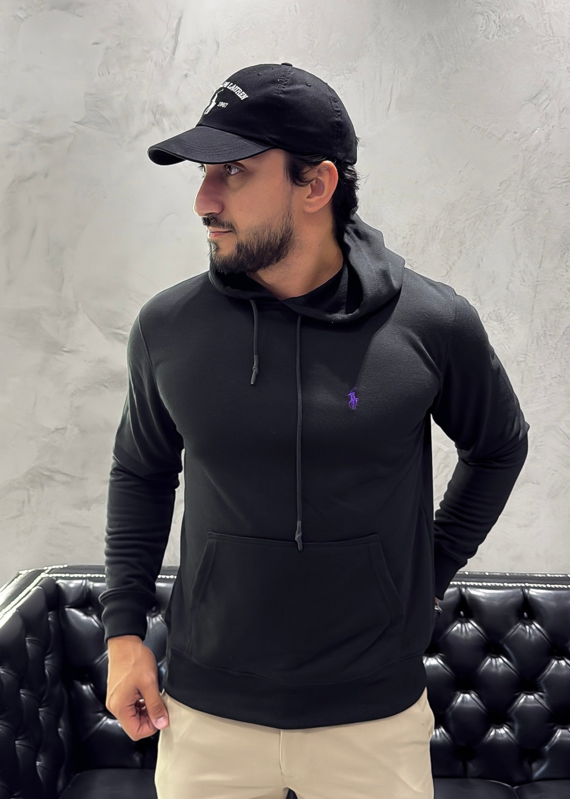 Moletom Canguru Ralph Lauren Preto