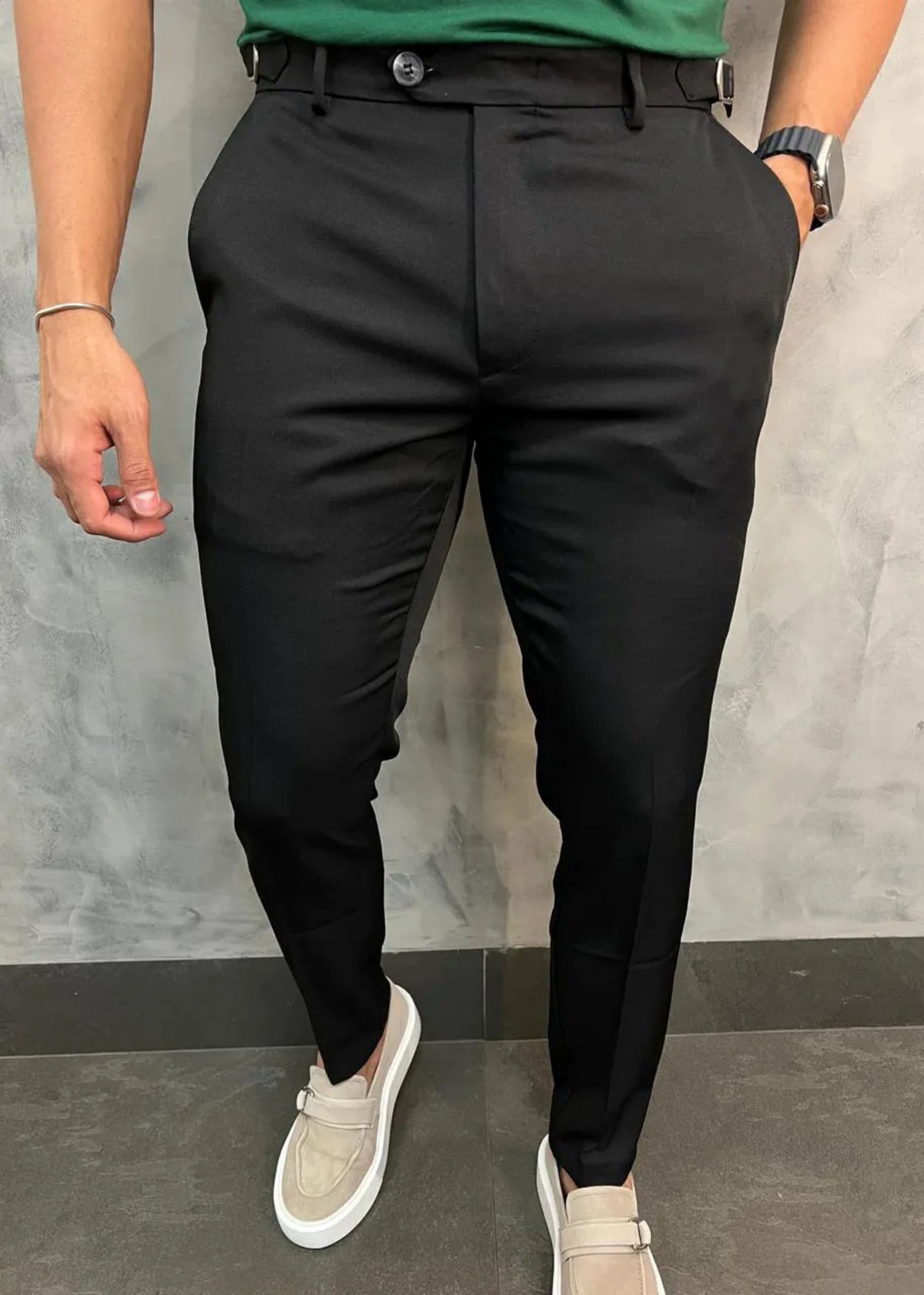 Calça Alfaiataria DL67 com Ajuste Lateral Preta