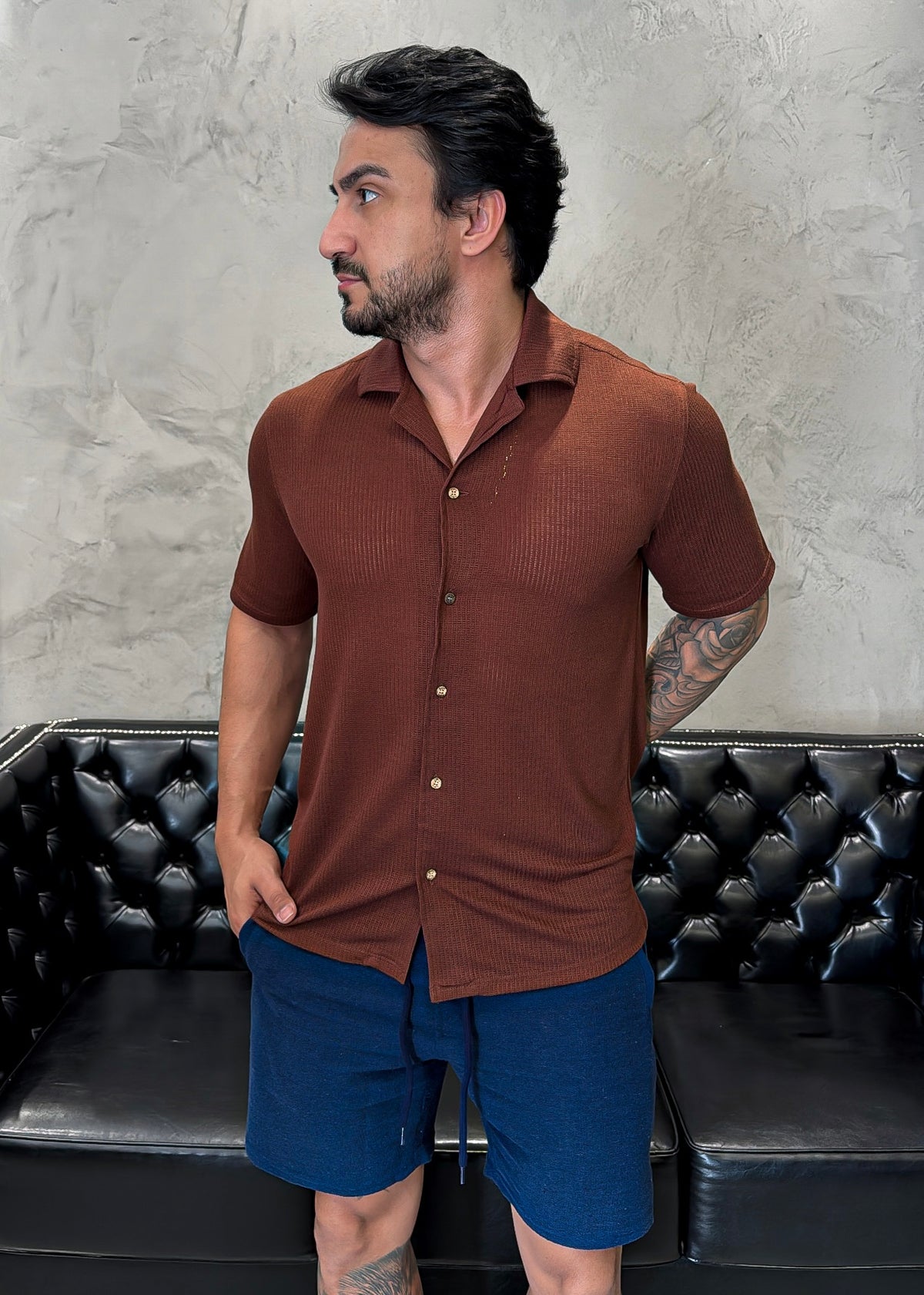 Camisa Tricot Marrom