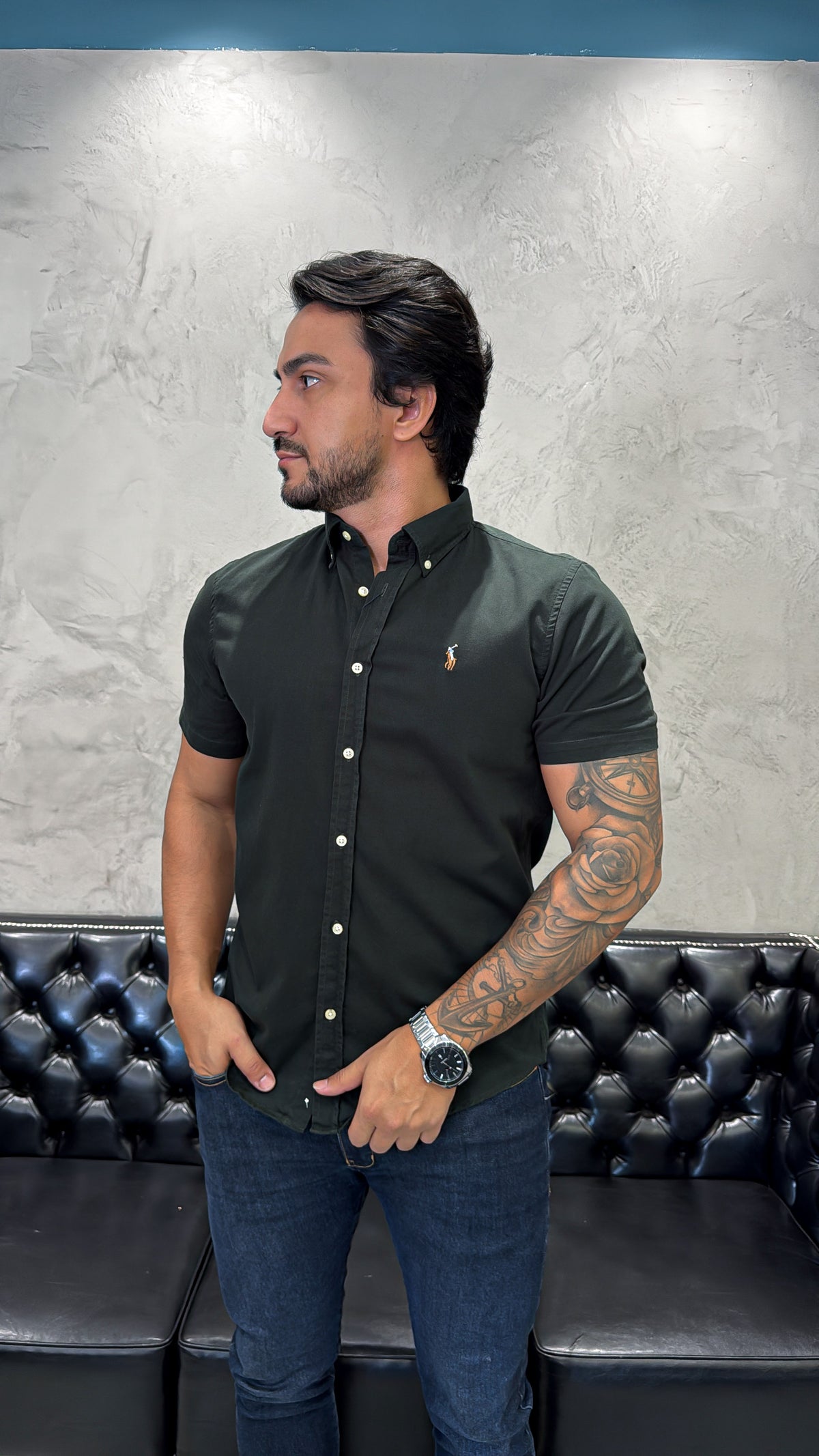 Camisa Ralph Lauren M/C Verde
