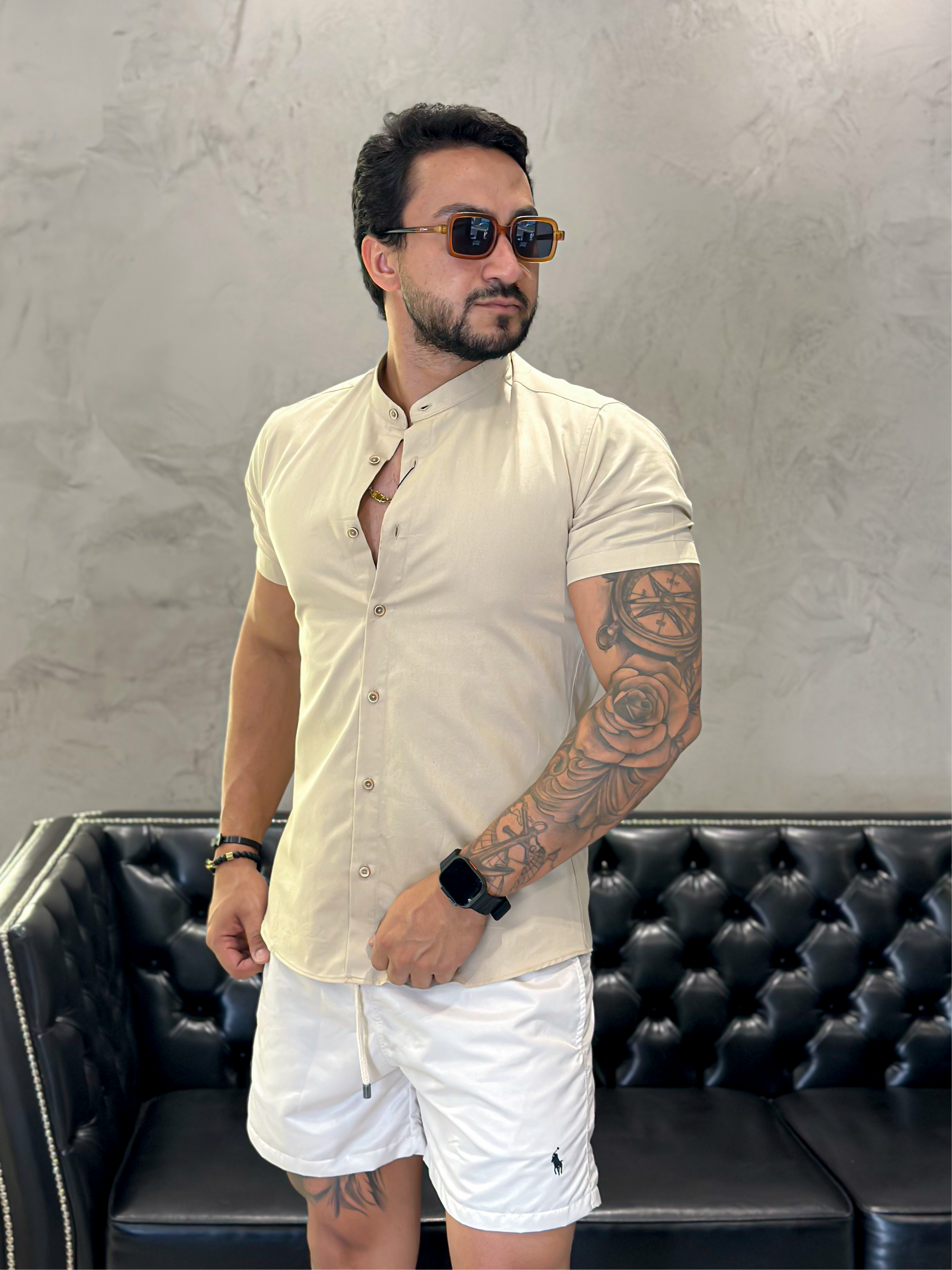 Camisa M/Curta Super Slim Gola Padre
