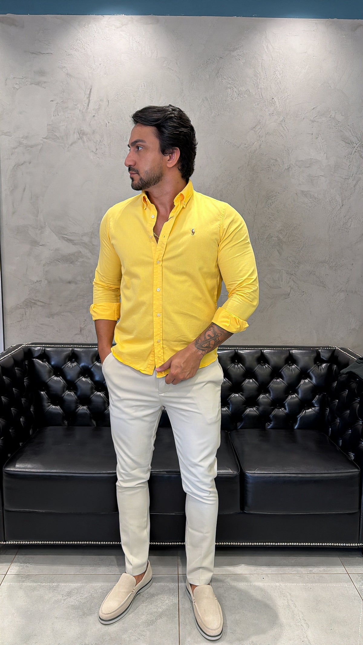 Camisa Ralph Lauren Sarja M/L Amarelo