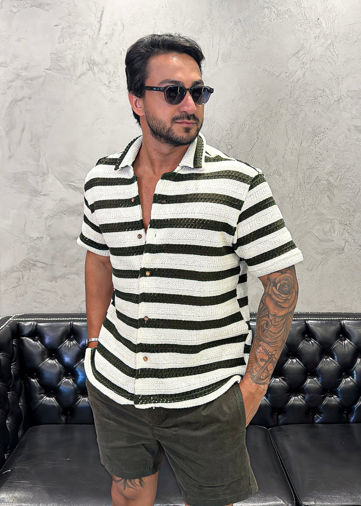 Camisa Resort Tricot Musgo