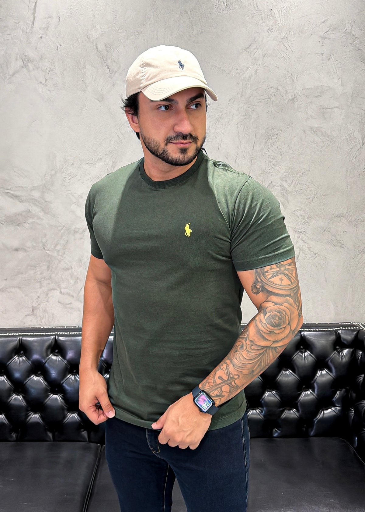 T-Shirt Basic Ralph Lauren Musgo