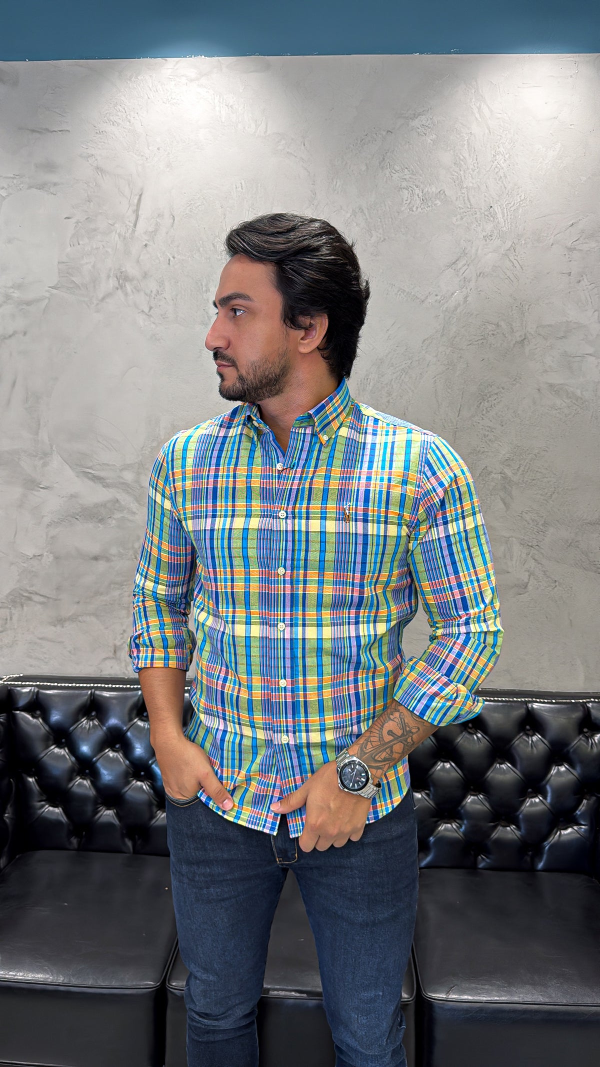 Camisa Ralph Lauren M/L Xadrez Americana