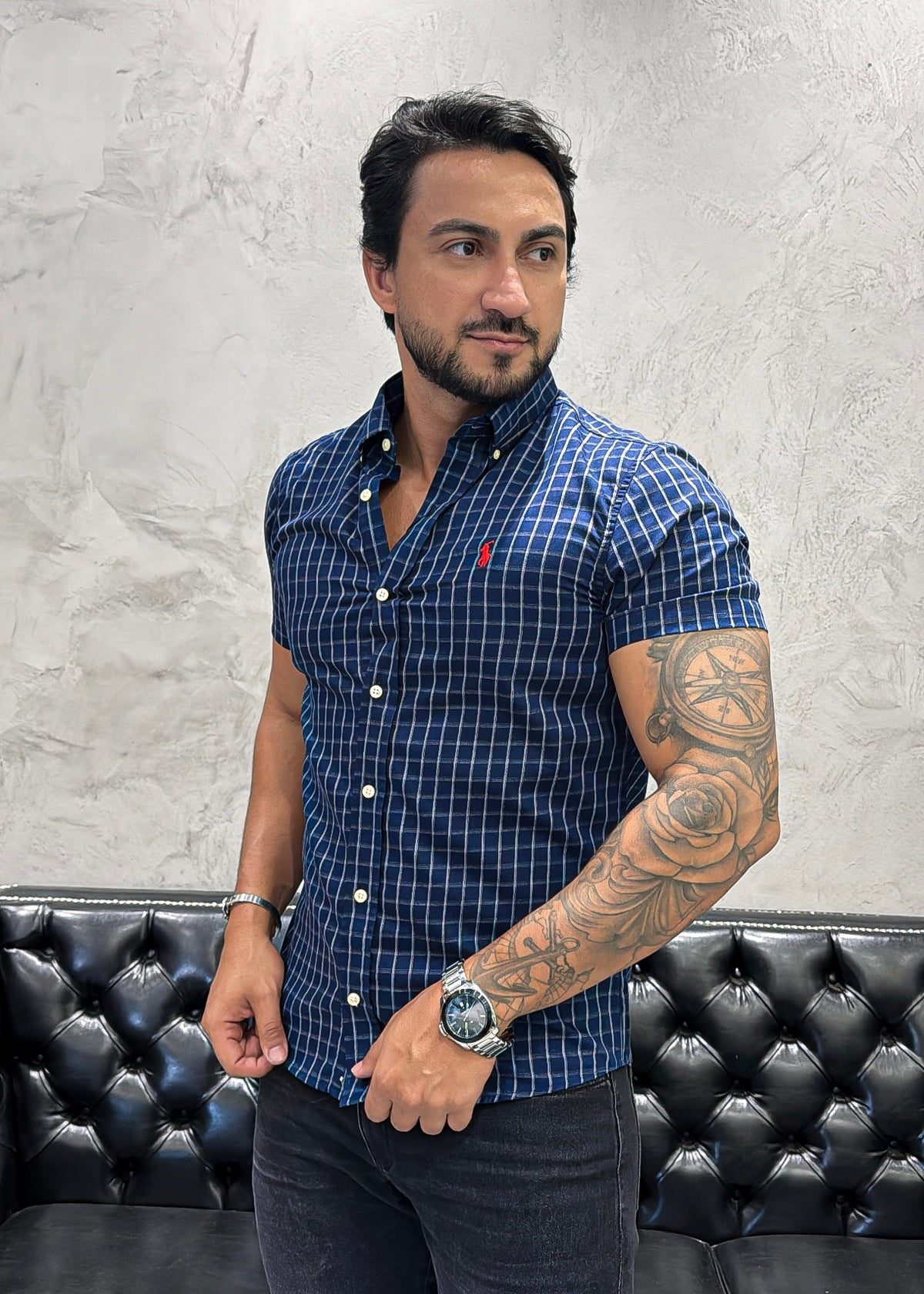 Camisa Ralph Lauren M/Curta Xadrez