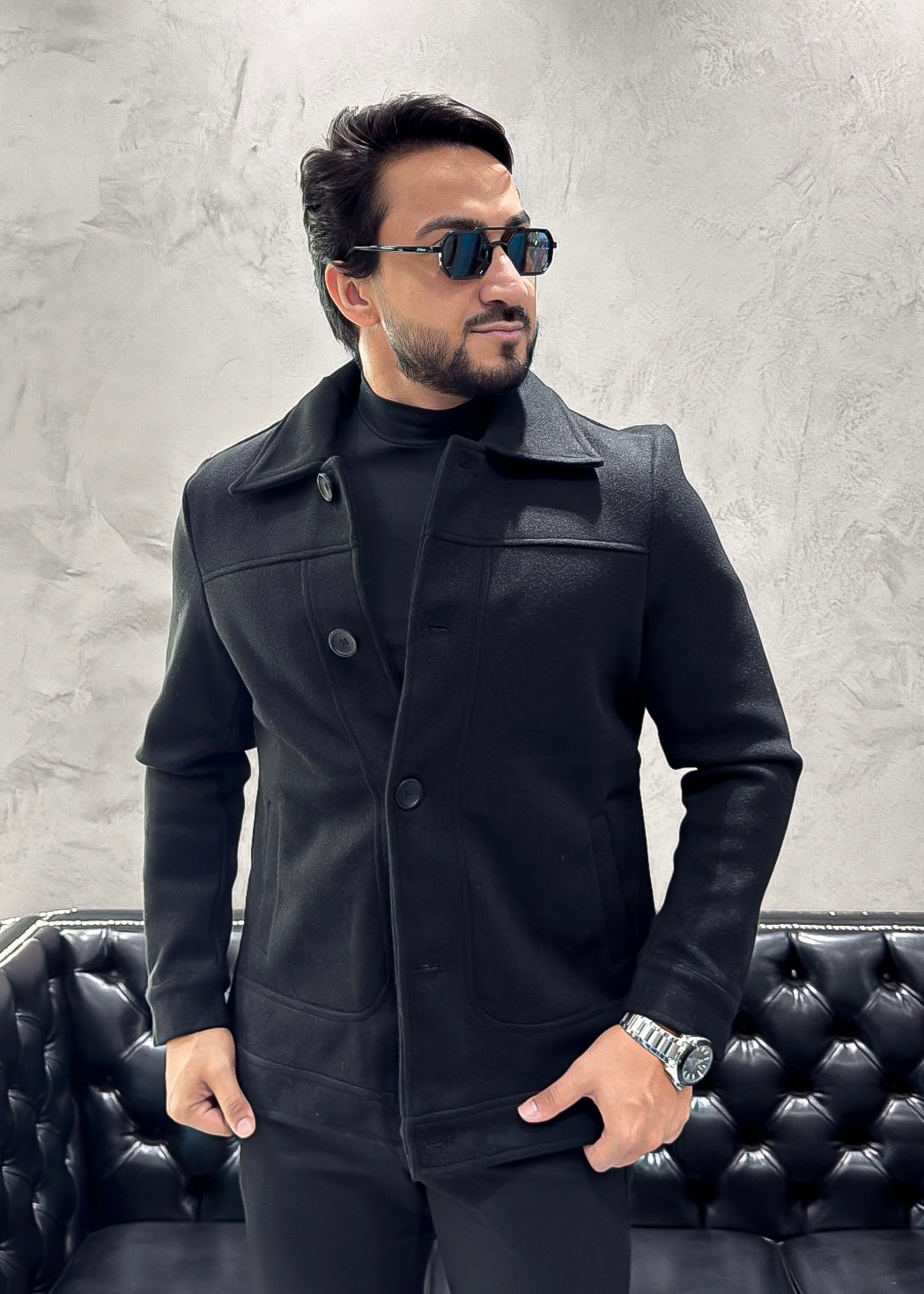 Sobretudo Lã Curto LONDON Preto