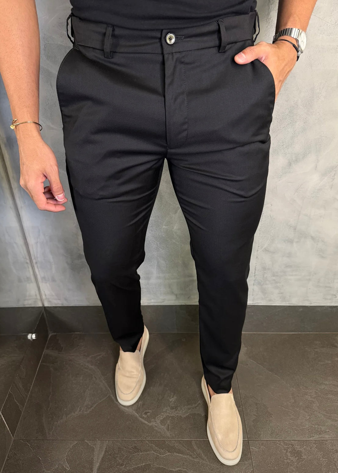 Calça Alfaiataria Cintura Elástica Preto