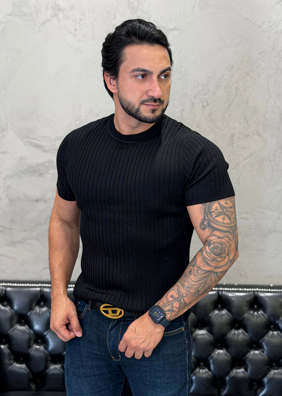 Camiseta Tricot Luxo Preto