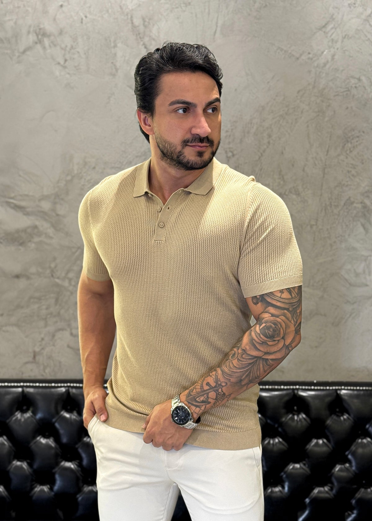 Polo Tricot Luxo Caqui