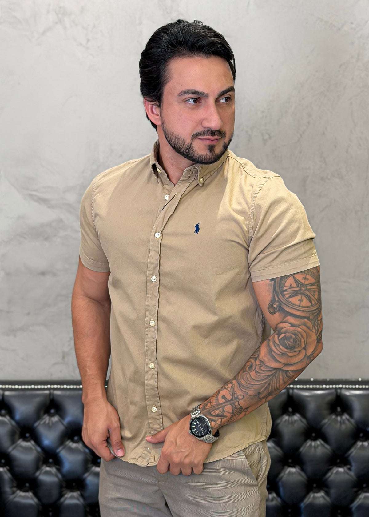Camisa Ralph Lauren M/C Marrom